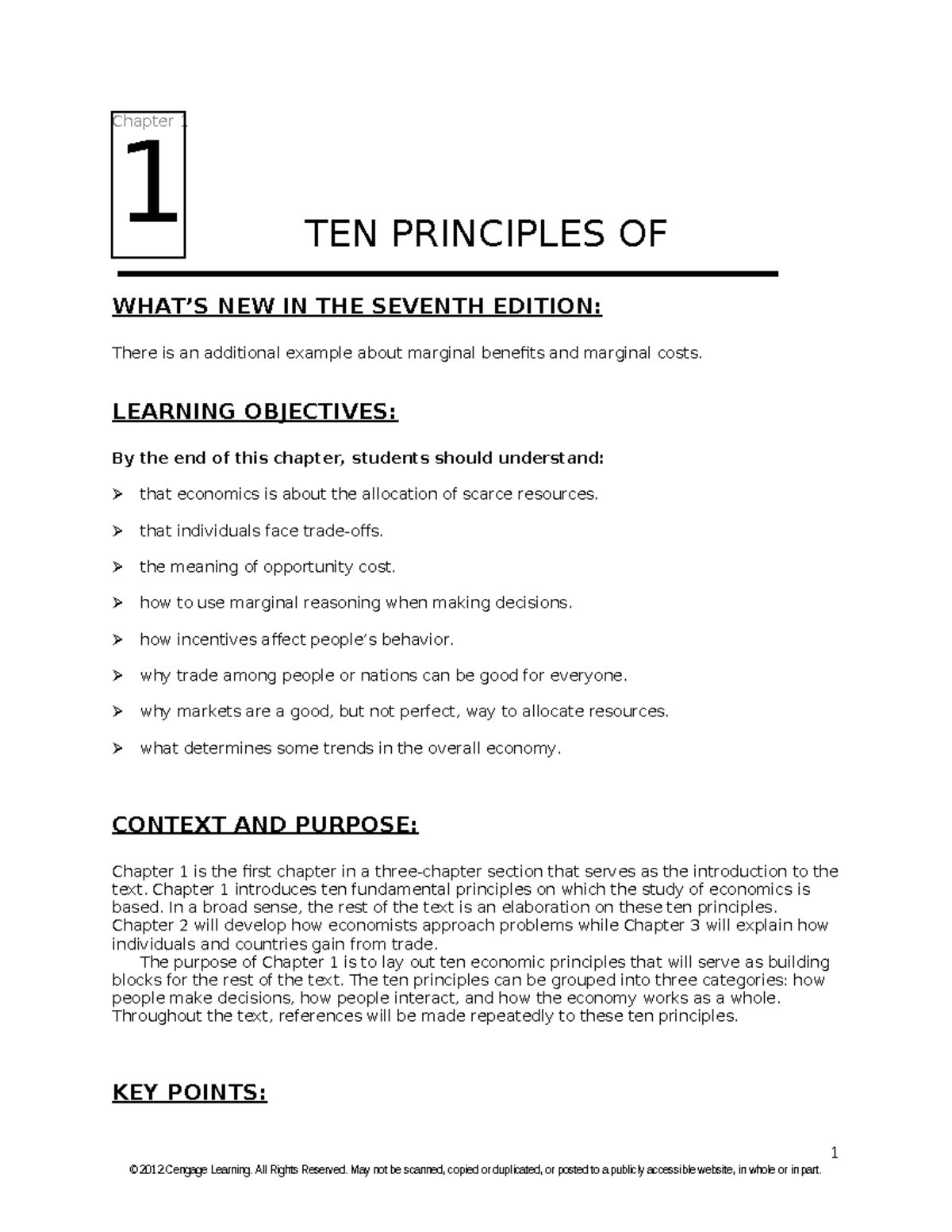 Chapter 1: Ten Principles of Economics - Key Concepts and Insights ...
