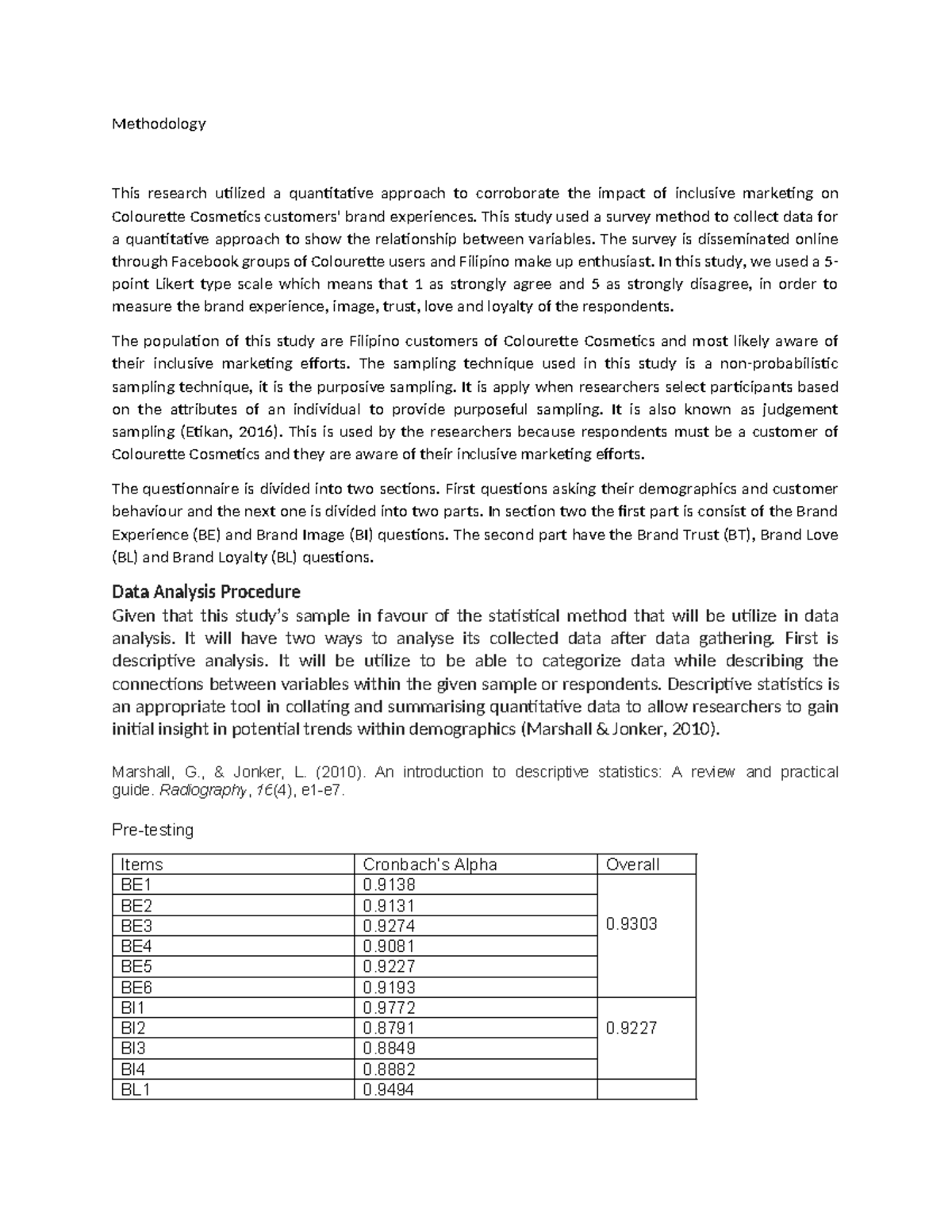 Methodology: Quantitative Study on Inclusive Marketing Impact - Studocu
