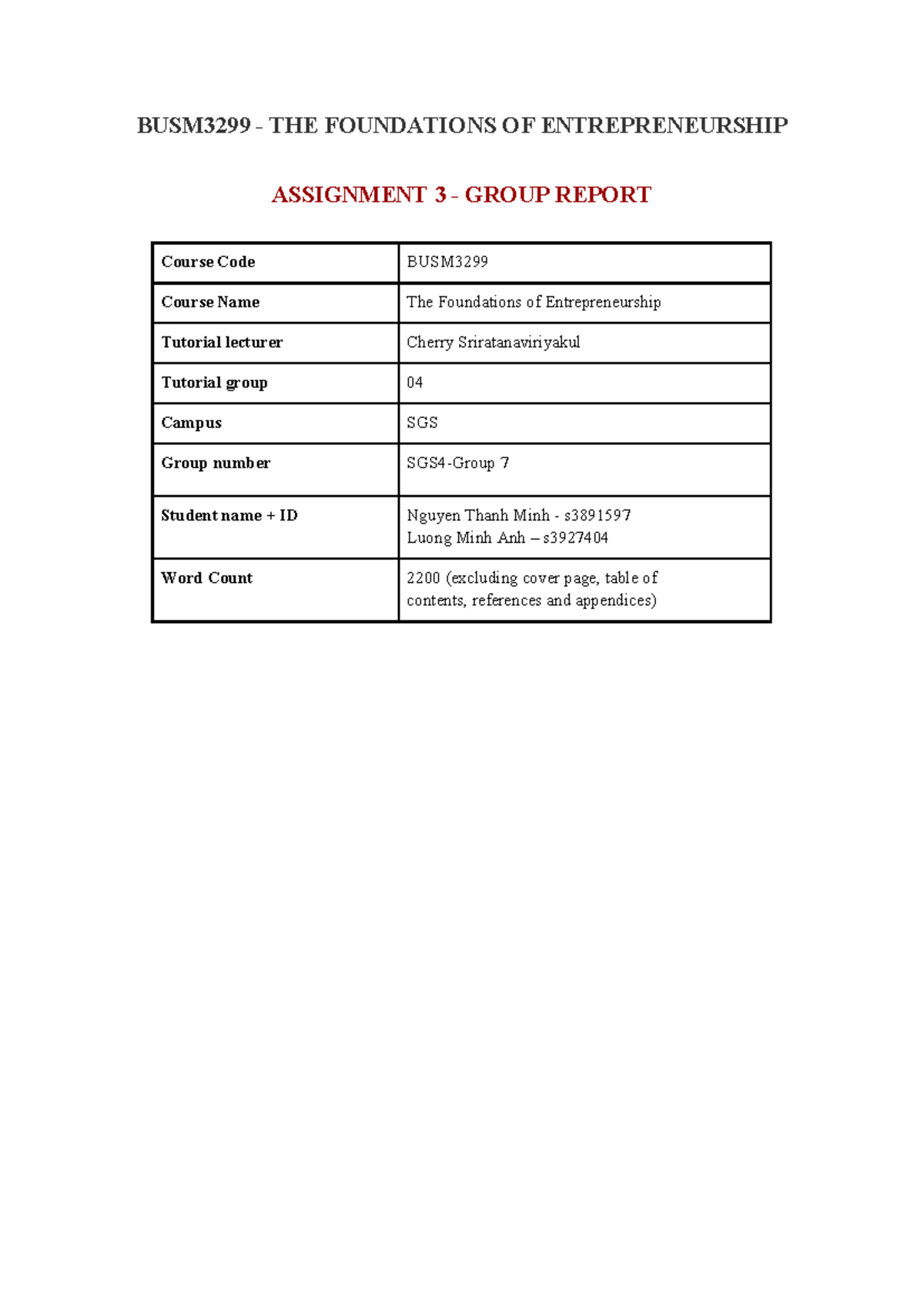 BUSM3299 A3: Group Report on RBin Smart Waste Management Solution - Studocu