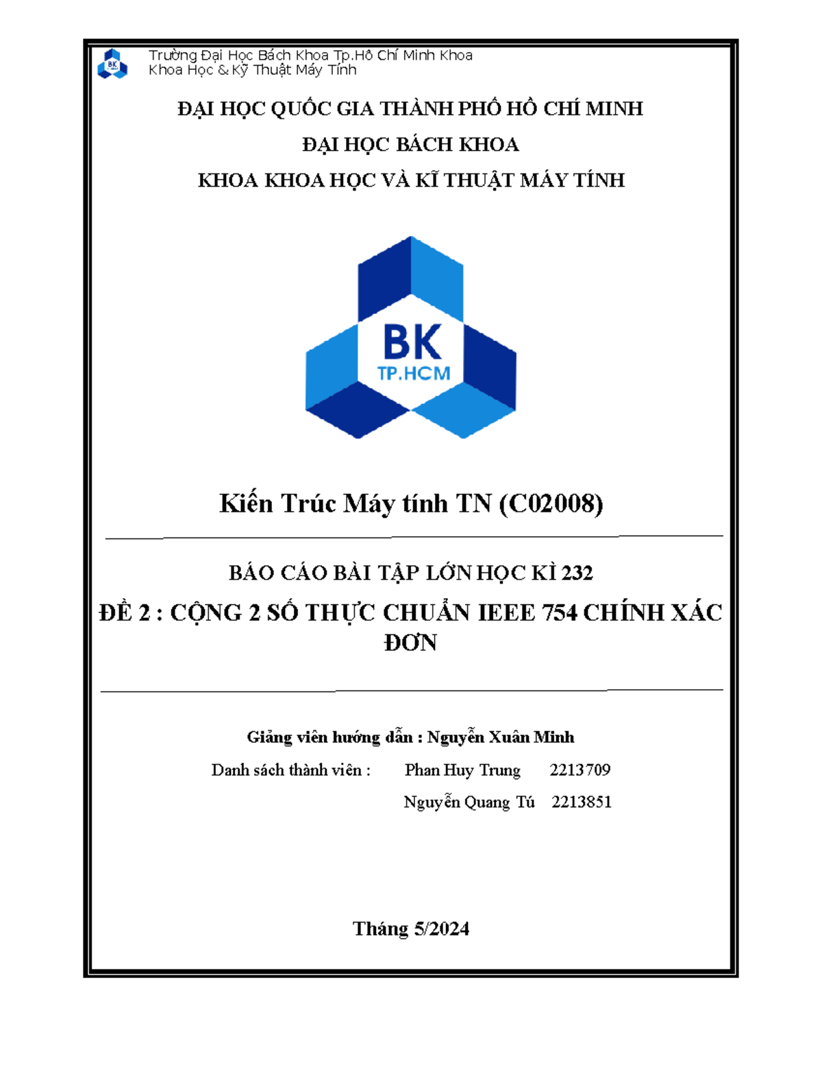 766206182 Btl Ktmt Moi Fix Thử - Khoa Học & Kỹ Thuật Máy Tính ĐẠI HỌC ...