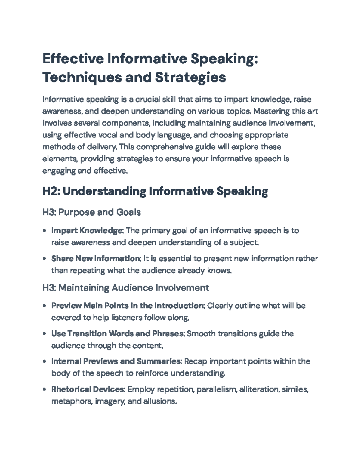 Effective Informative Speaking Techniques and Strategies Guide ...