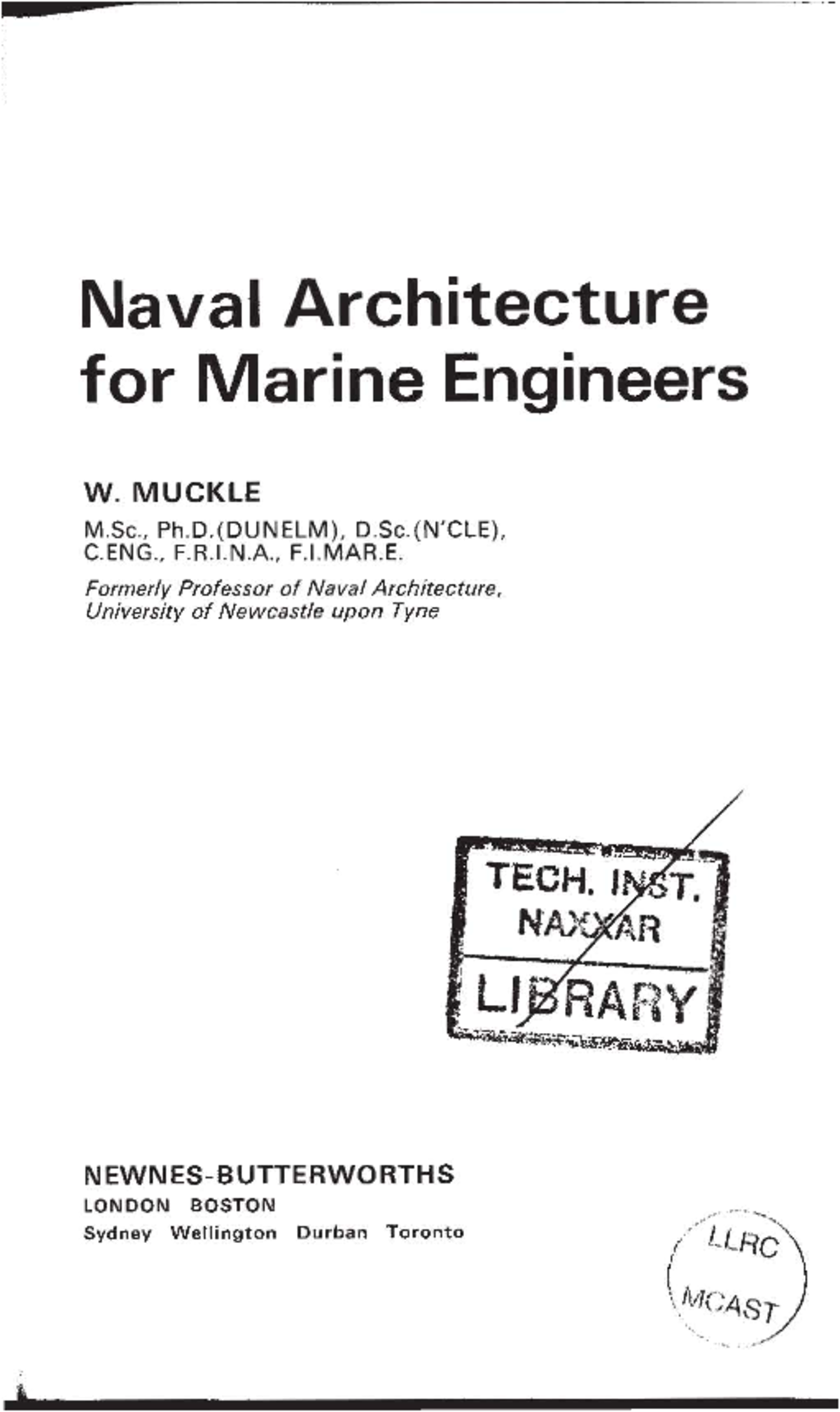 Naval architecture for marine engineers w - , Naval Architecture for ...