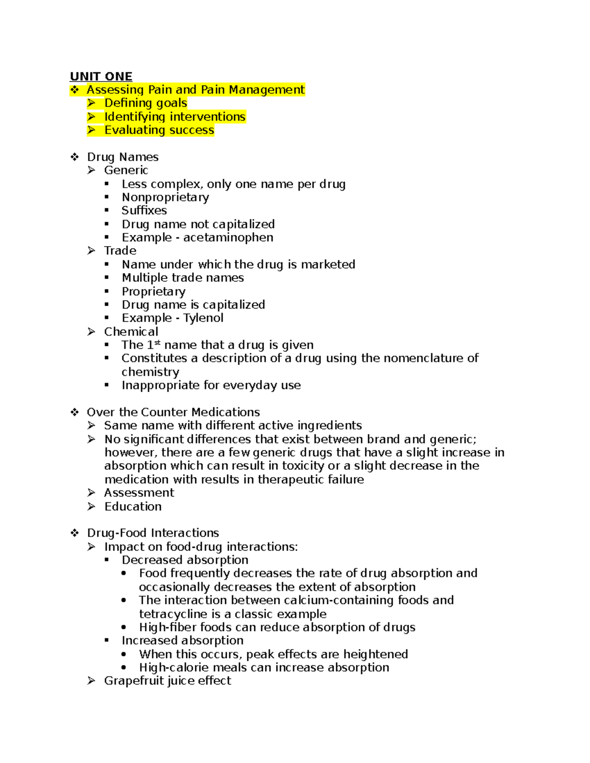 NUR 101 Exam 1 Study Guide: Pain Management & Pharmacokinetics - Studocu