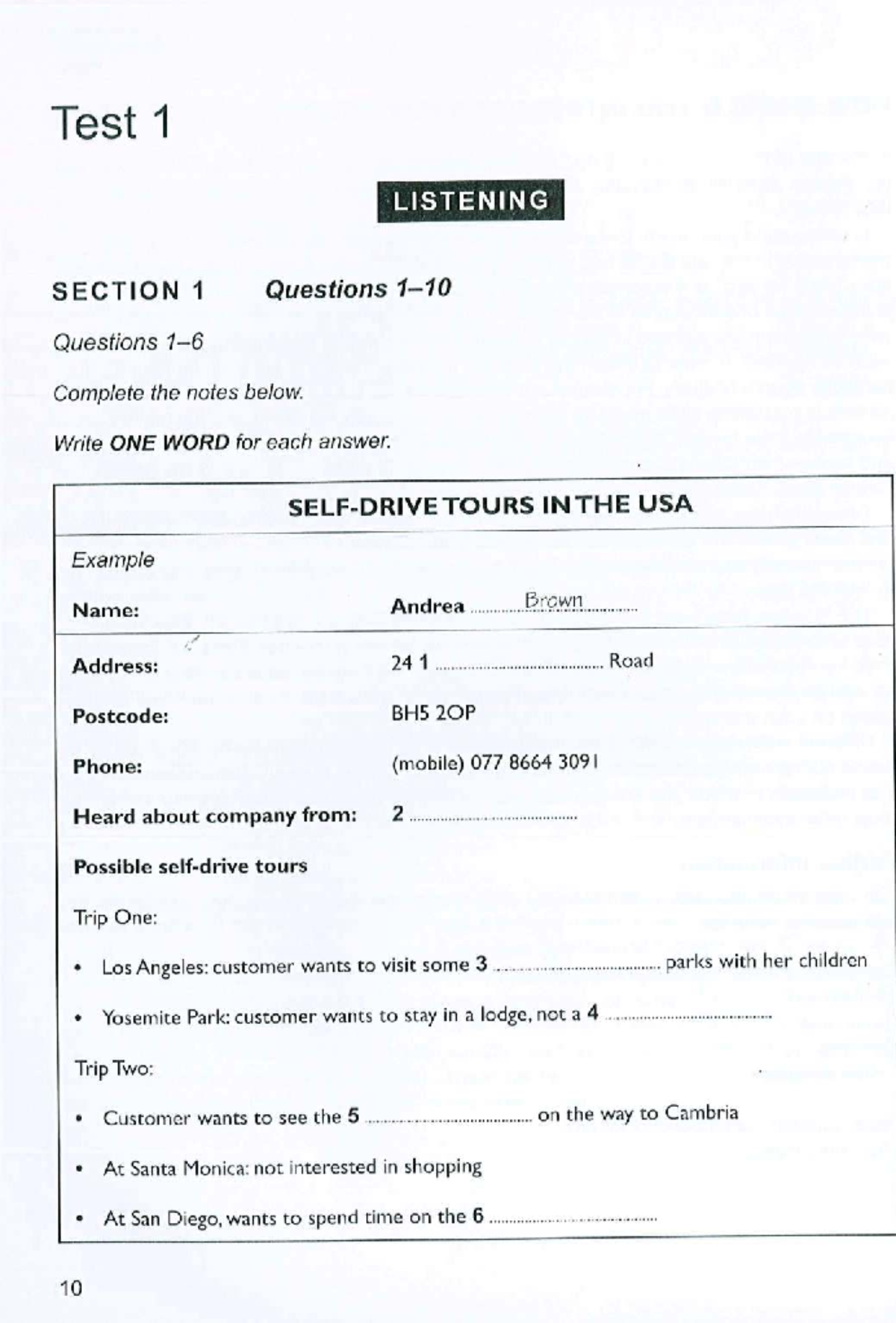 Test 1 - Listening and Reading Comprehension Questions - Studocu