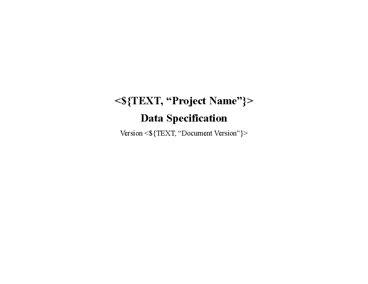 Data Specification Document - Version Overview & Structure - Studocu