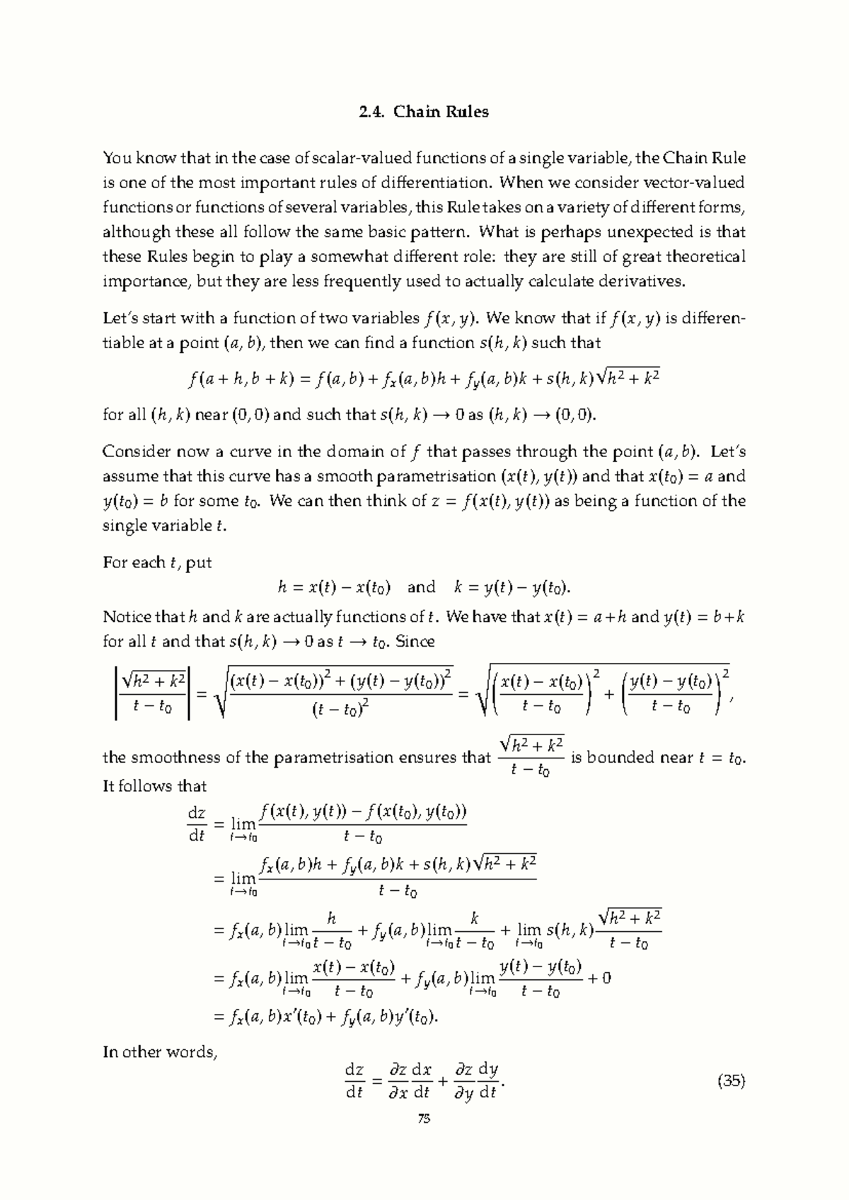 MATH 101: Chain Rules for Functions of Multiple Variables - Studocu