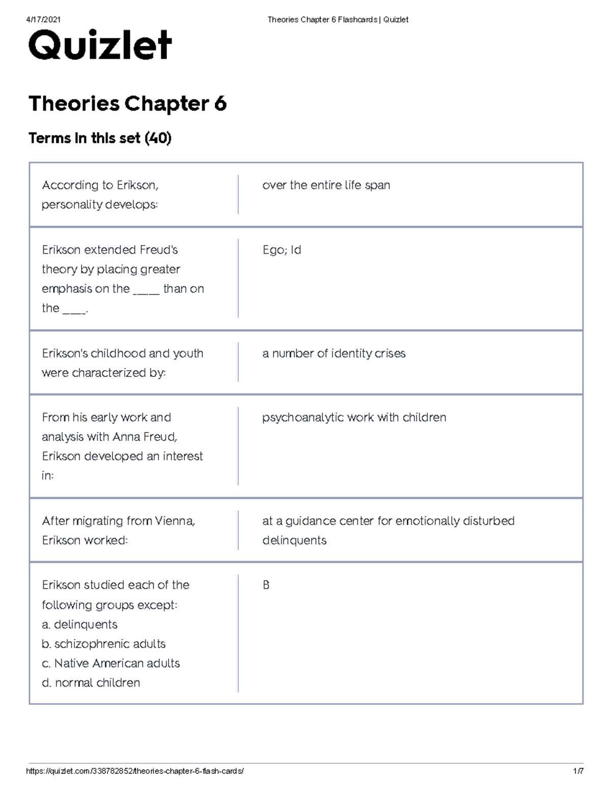 2 Theories Chapter 6 Flashcards Quizlet - Theories Chapter 6 Terms in ...