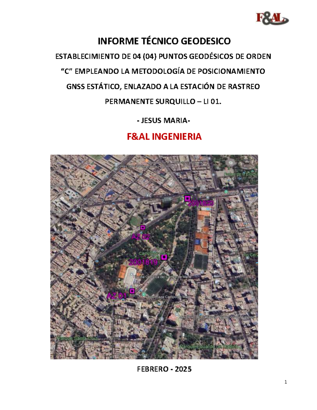 Informe Técnico Geodésico: Establecimiento de Puntos GNSS LI 01 - Document Preview