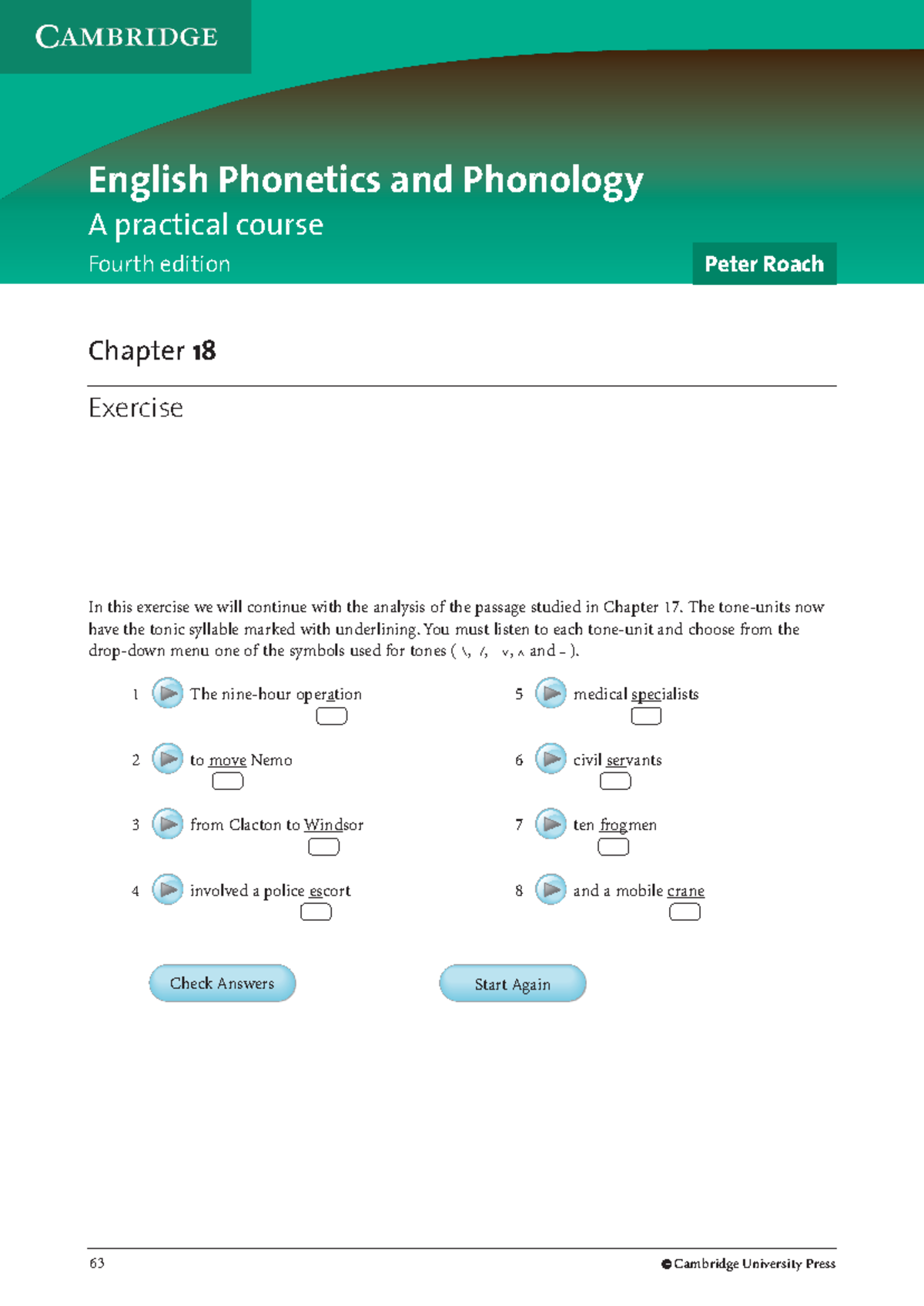 English phonetics and phonology 4 unit18 extra exercises - A practical ...