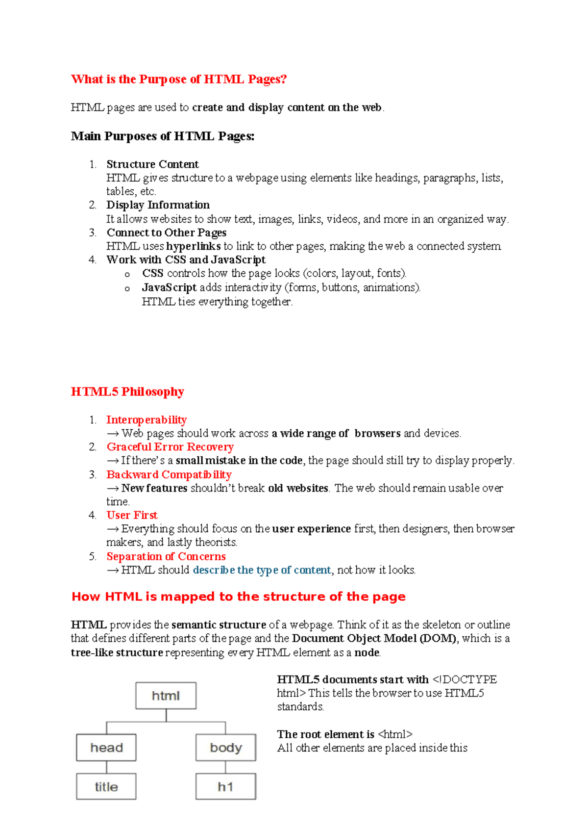 HTML Pages: Purpose, Structure, and Key Elements (Week 2 - VVVCV) - Studocu