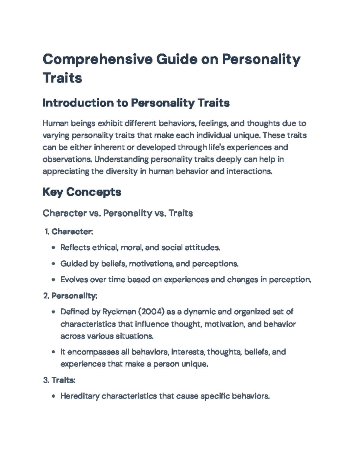 Comprehensive Guide to Personality Traits and Theories - Comprehensive ...
