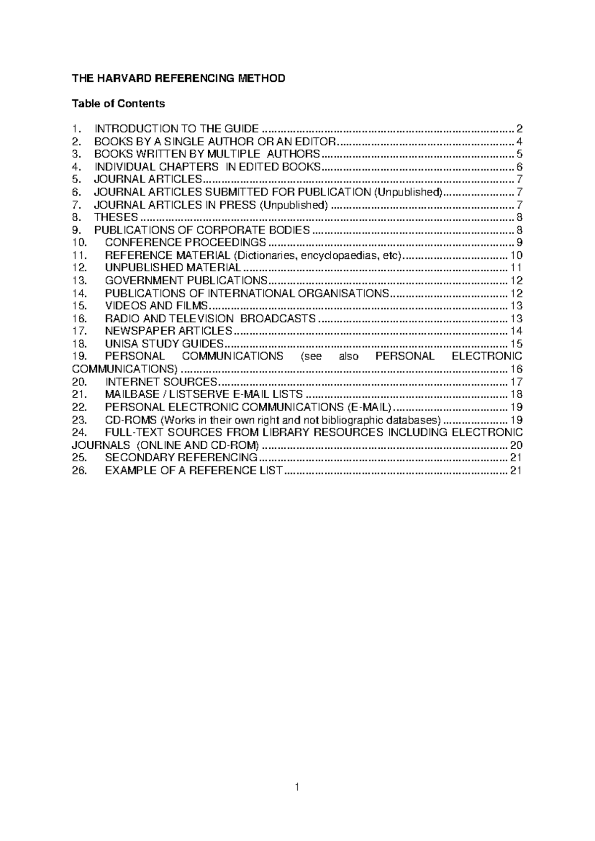 BM Harvard Referencing Method Guide 2013 - Studocu