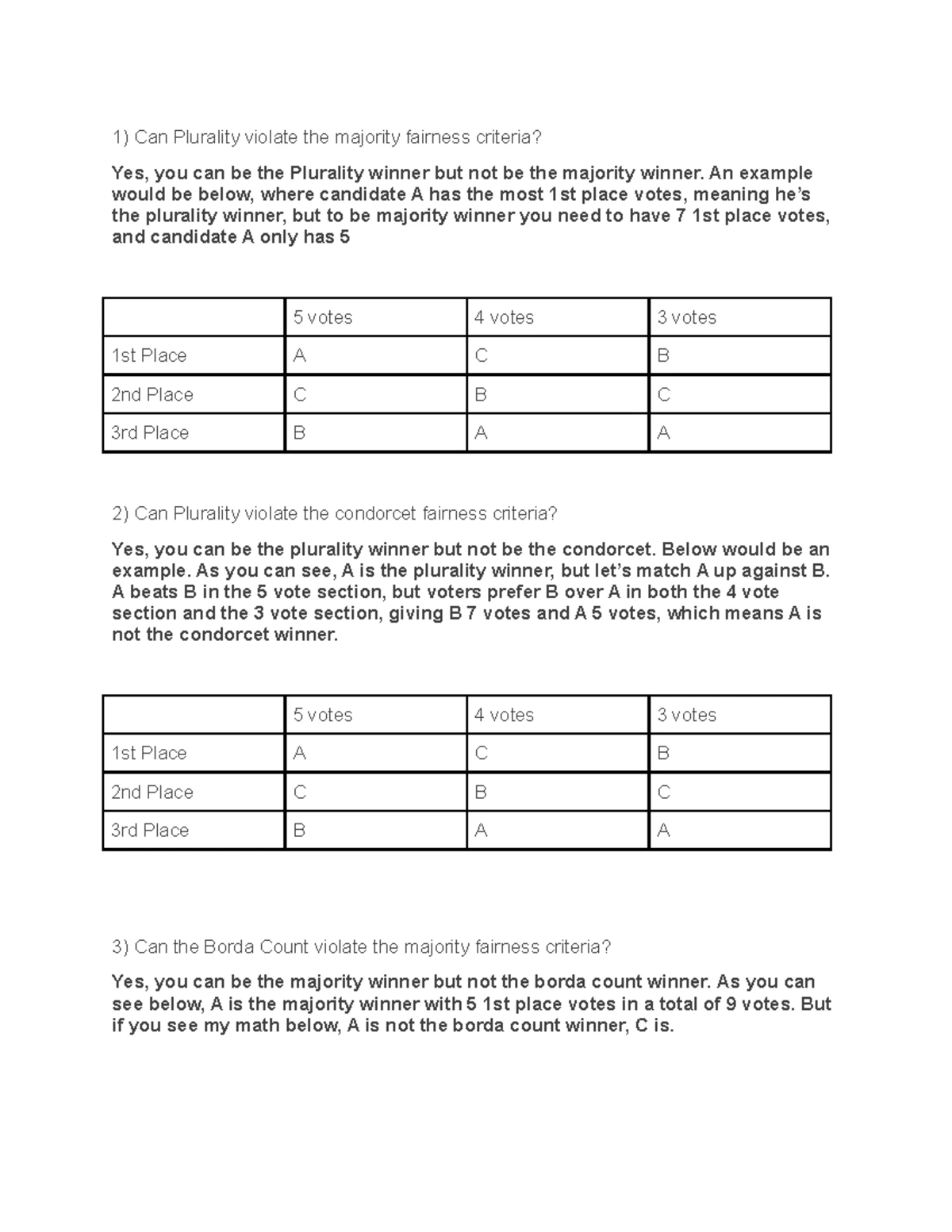 Math 103 Project #2 (weighted voting) - Math 103 Project Bruce Argall ...
