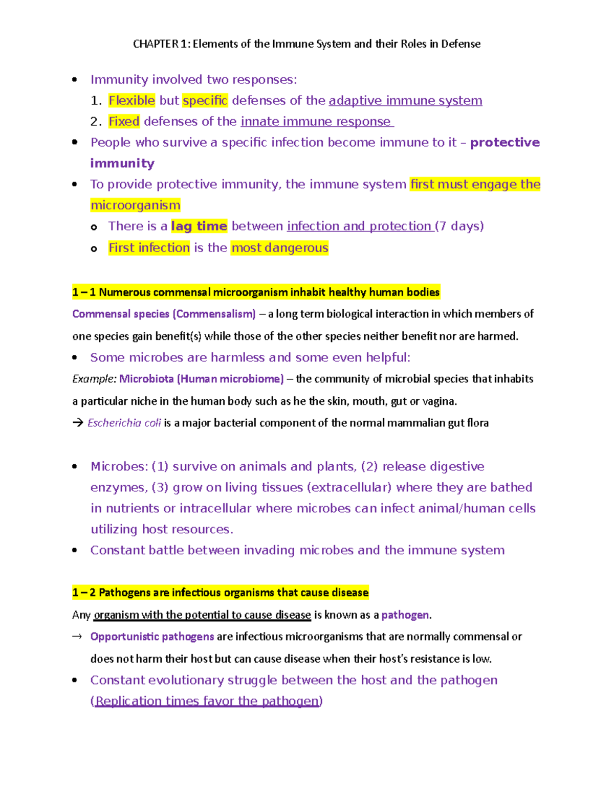 Chapter 1: Overview of the Immune System and Defense Mechanisms - Studocu