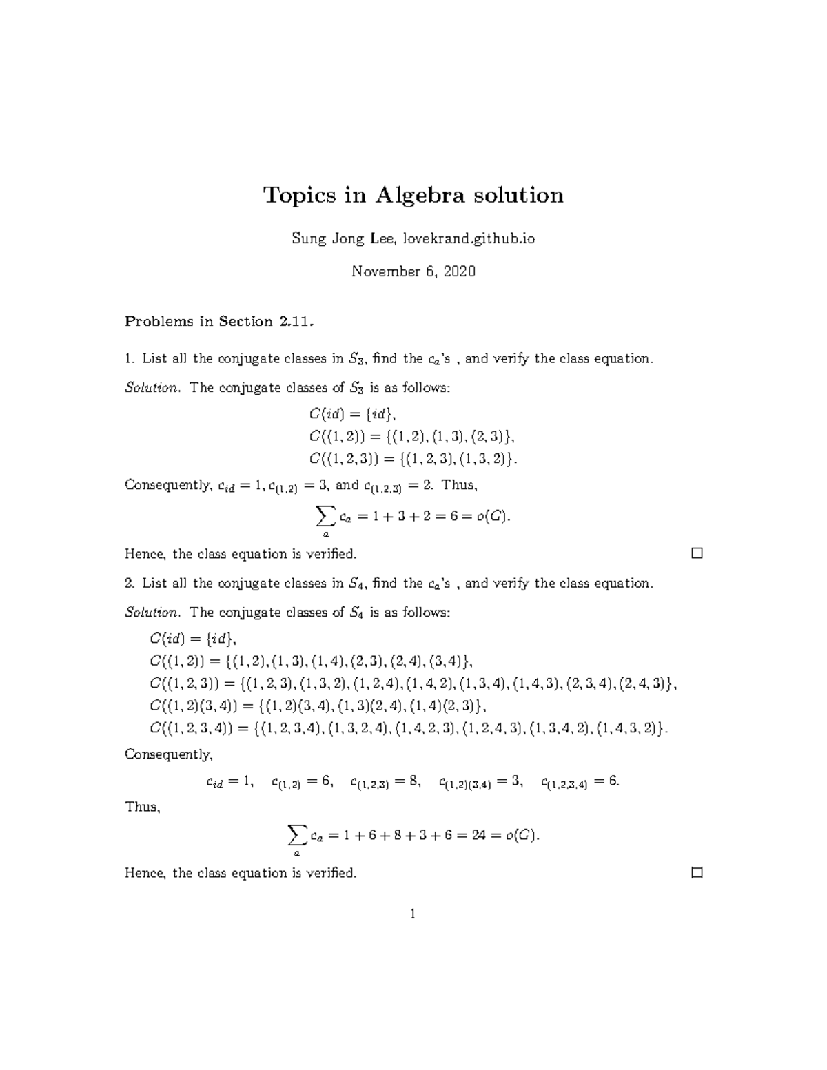 Topics in Algebra Solutions (Course Code: Herstein) - Section 2 ...