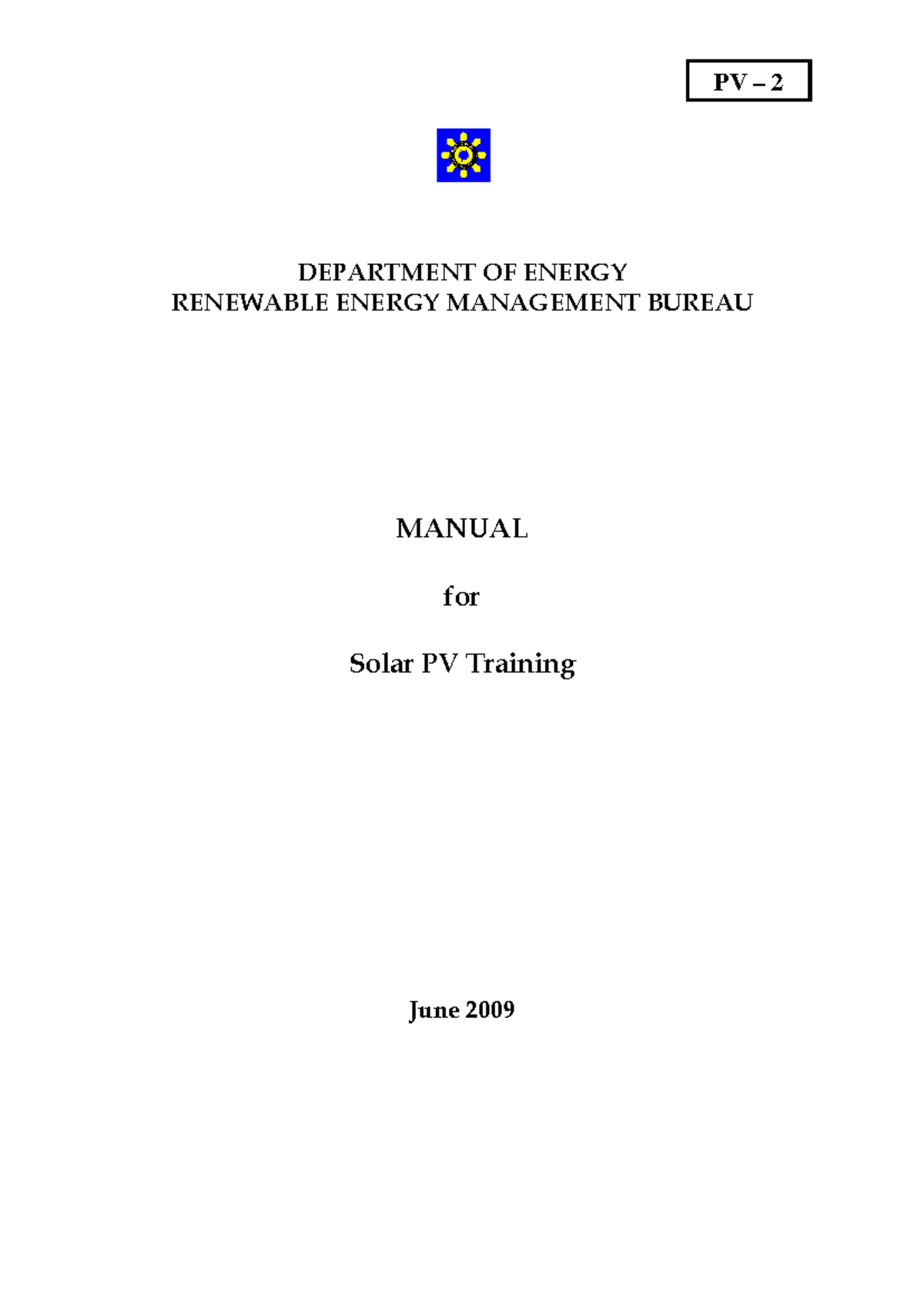 Solar PV Training Manual: Essential Guide for PV-2 Course - Studocu