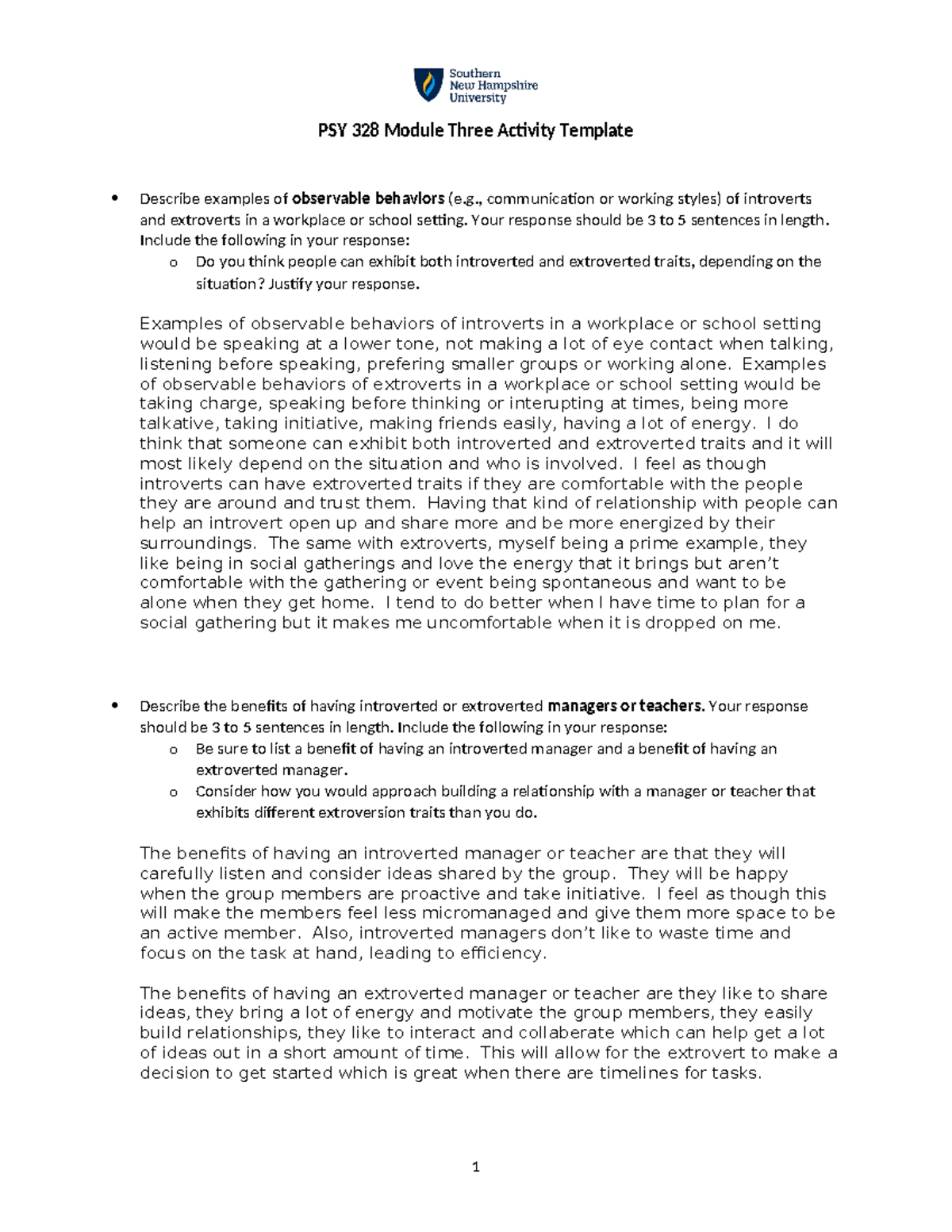 PSY 328 Module 3 activity - PSY 328 Module Three Activity Template ...