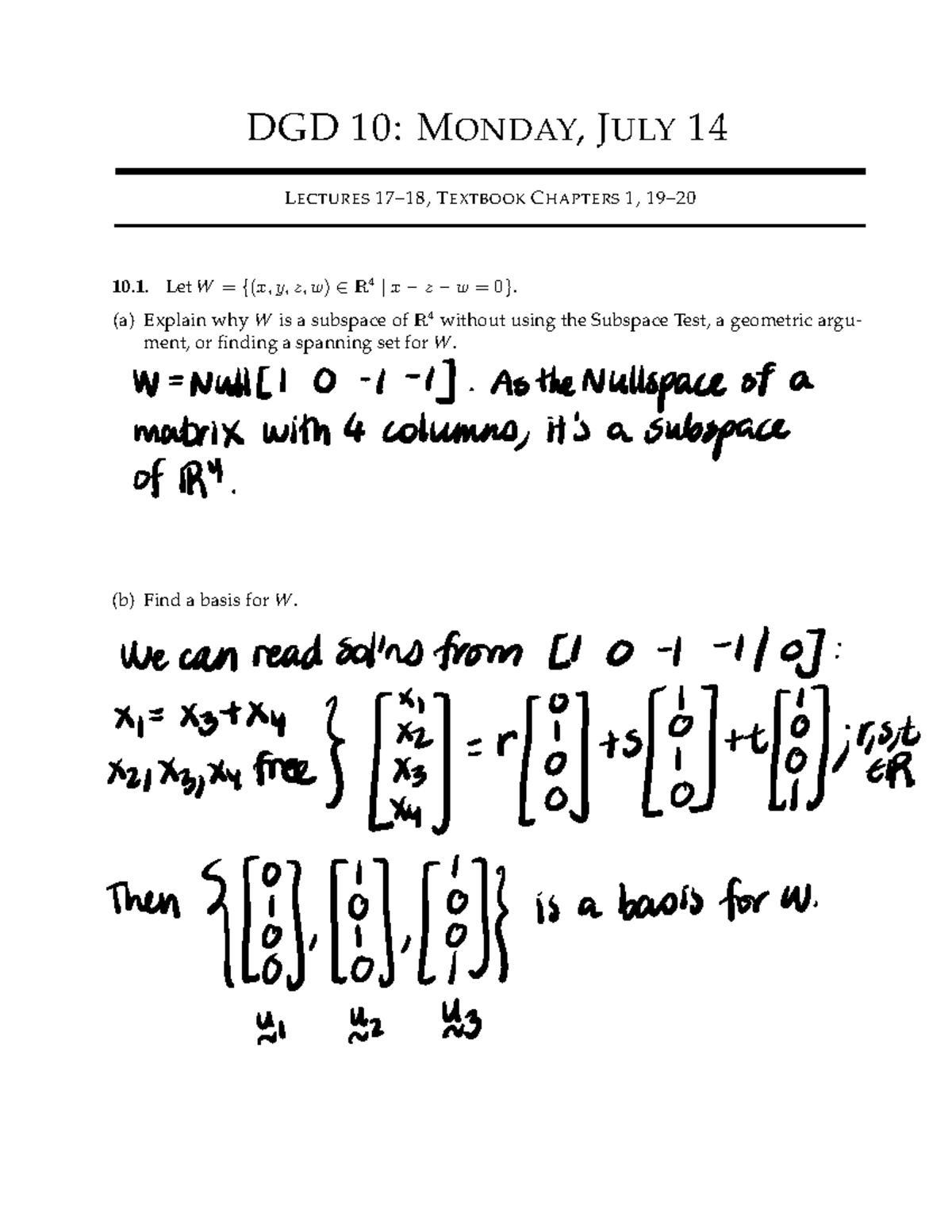 MAT 1341 DGD 10 Monday Lecture Solutions on Chapters 1 & 10.1 - Studocu