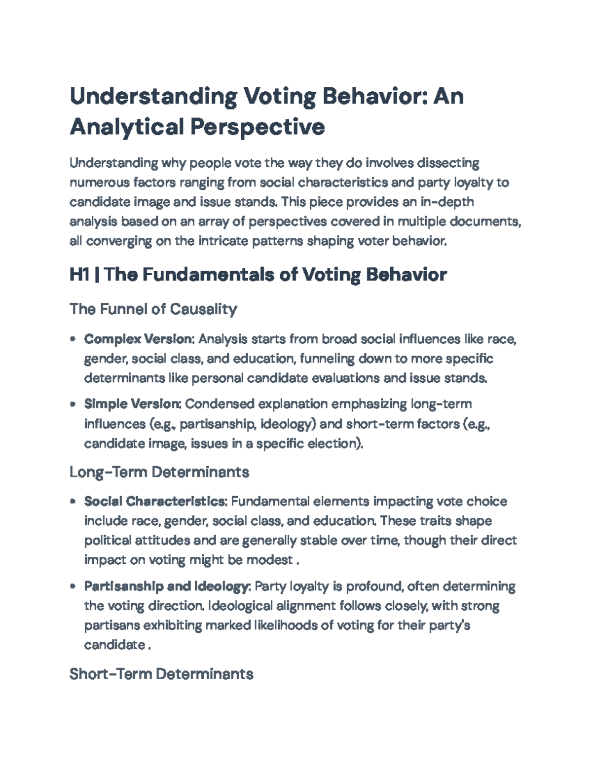 Analyzing Voting Behavior: Key Influences and Dynamics - Understanding ...