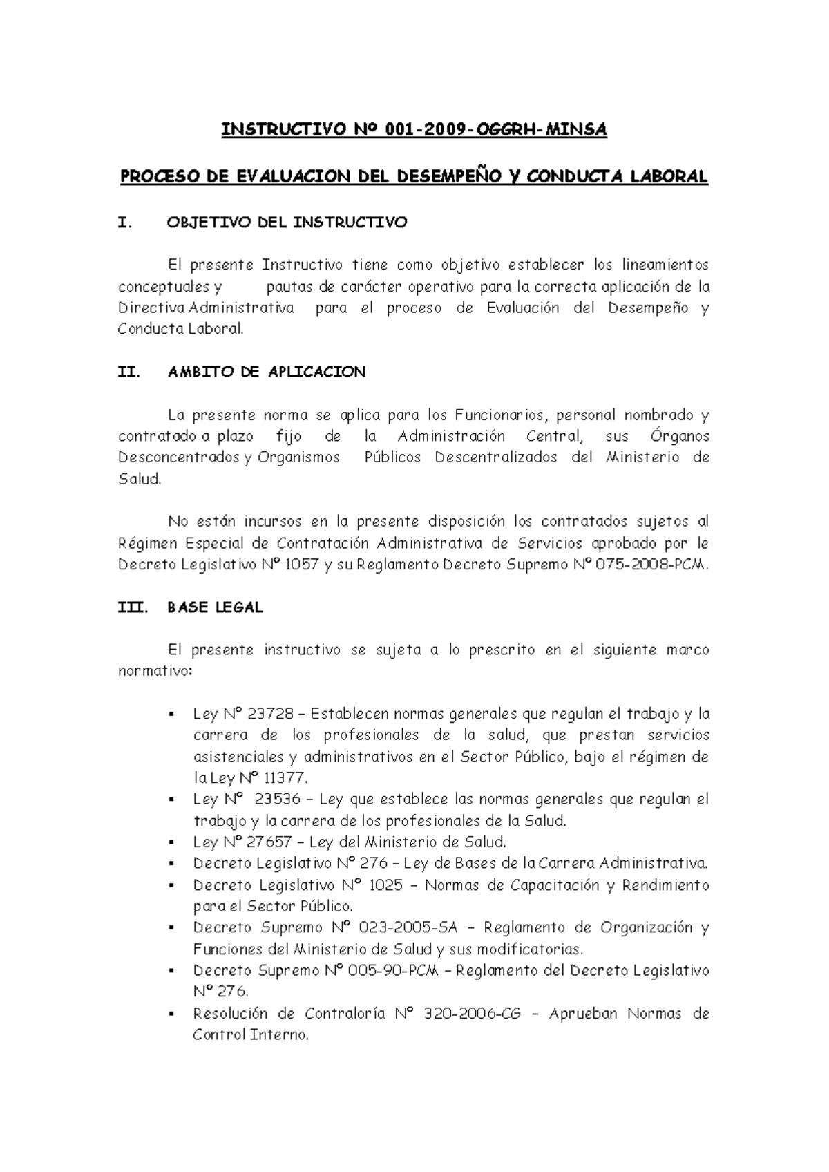 Instructivo Nº Evaluación del Desempeño y Conducta Laboral - Document Preview