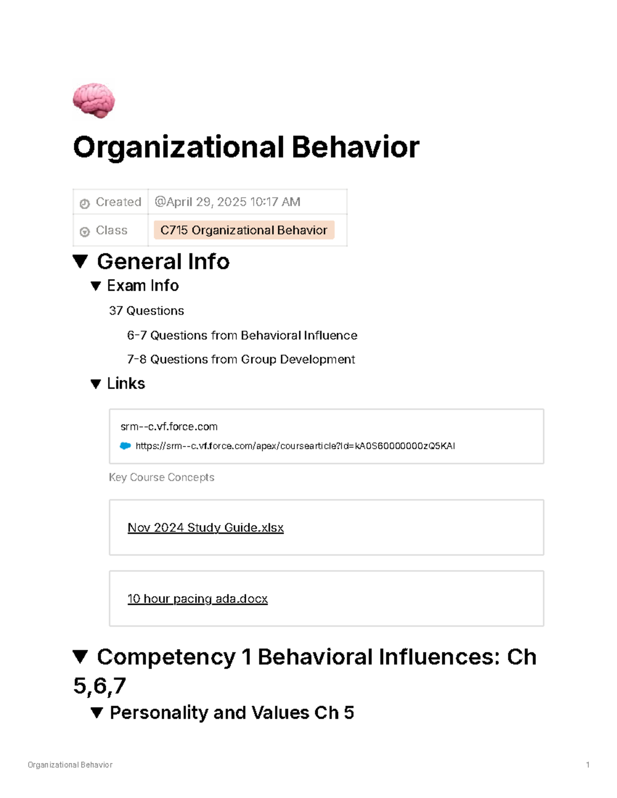 C0715 Organizational Behavior Final Exam Study Guide: Key Concepts ...