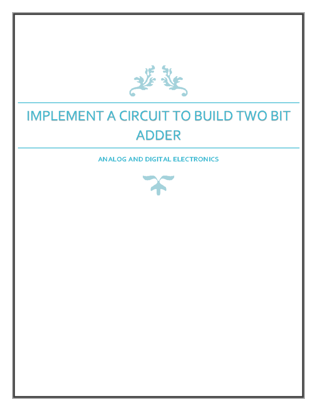 ADE 2-Bit Adder Project Final - SYMK-A Mech. Diploma - Studocu