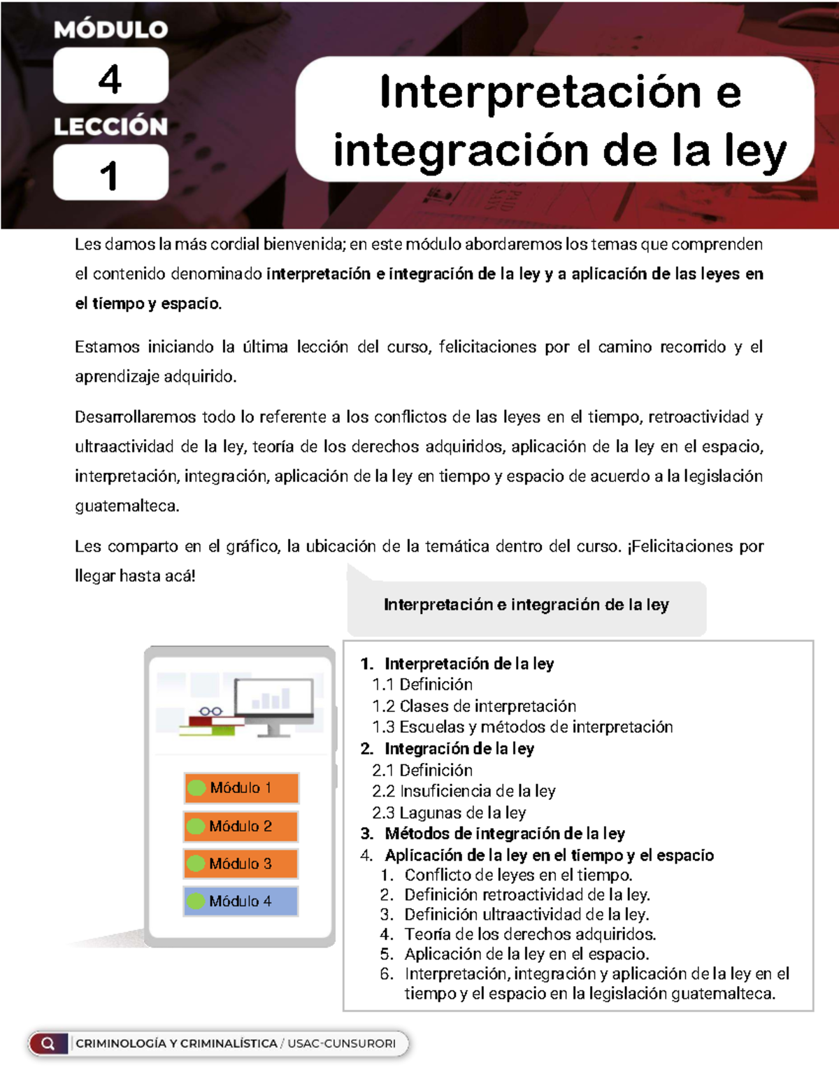 2022J710-M4 Lección: Interpretación e Integración de la Ley en ...