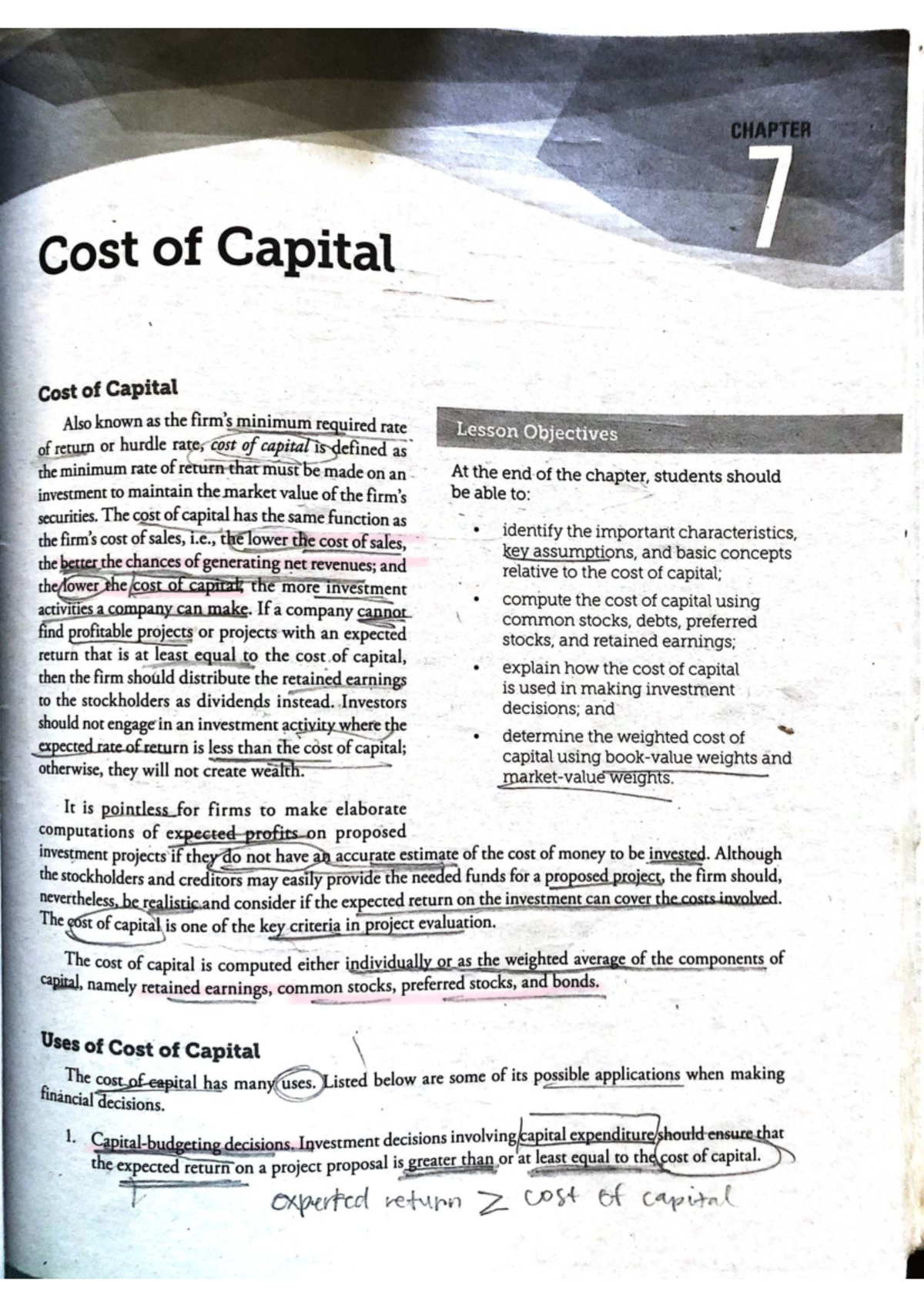 Cost of Capital - FINANCIAL MANAGEMENT I Chapter Notes - Studocu