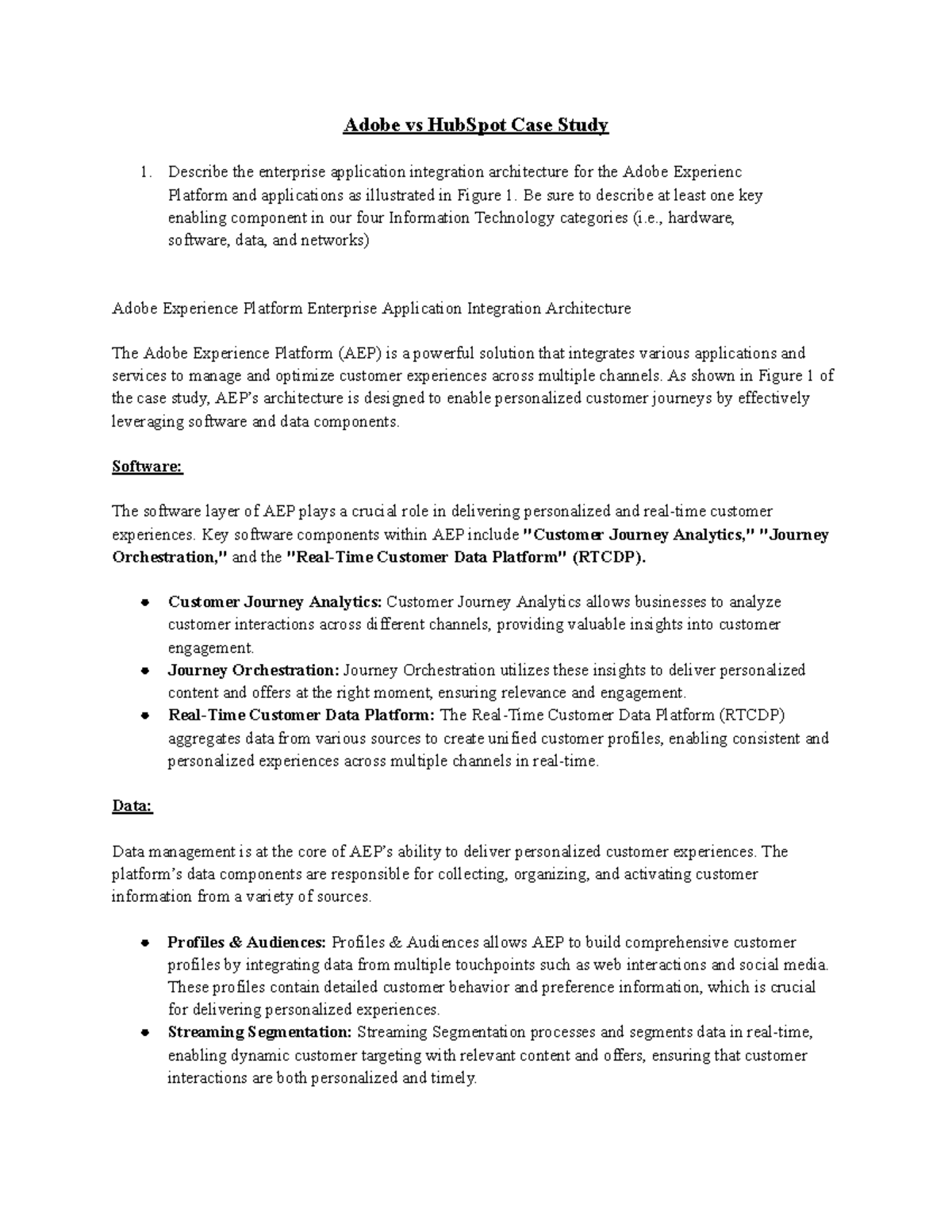 Adobe vs Hub Spot Case Study - Adobe vs HubSpot Case Study Describe the ...