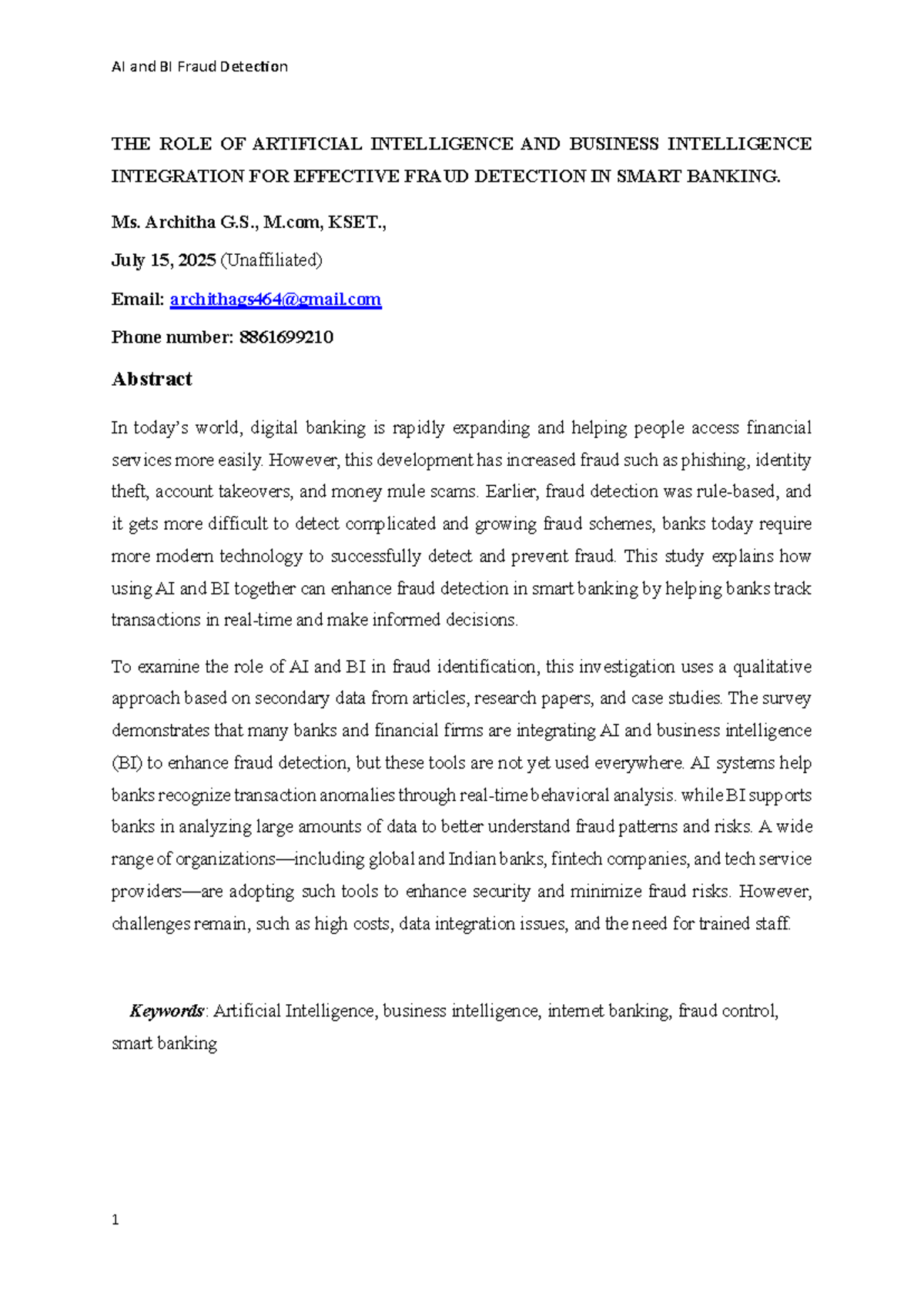 AI & BI Integration for Effective Fraud Detection in Smart Banking ...