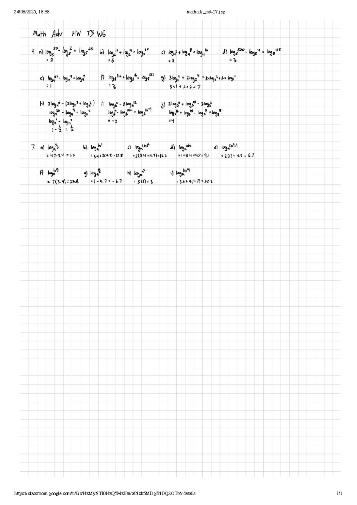Math Adv HW T3 W6 Solutions - Mathadv ext-57 - Studocu