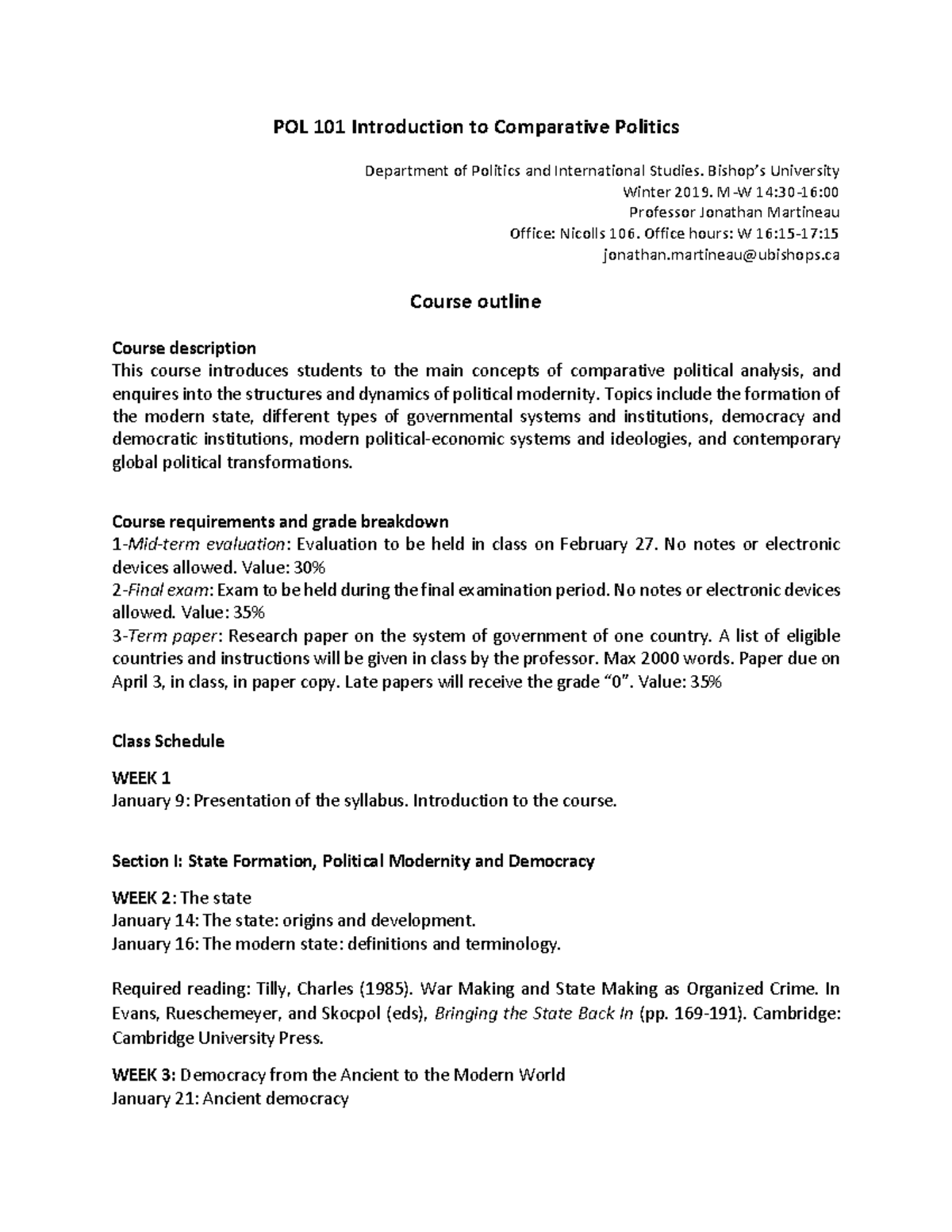Exam 3 September 2018 - POL 101 Introduction to Comparative Politics ...