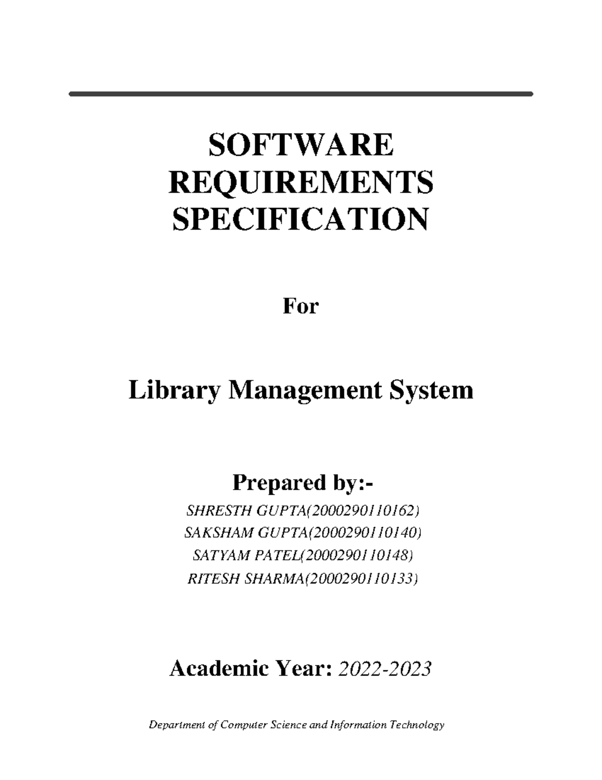 SRS for Library Management System (LMS) - Software Requirements Doc ...
