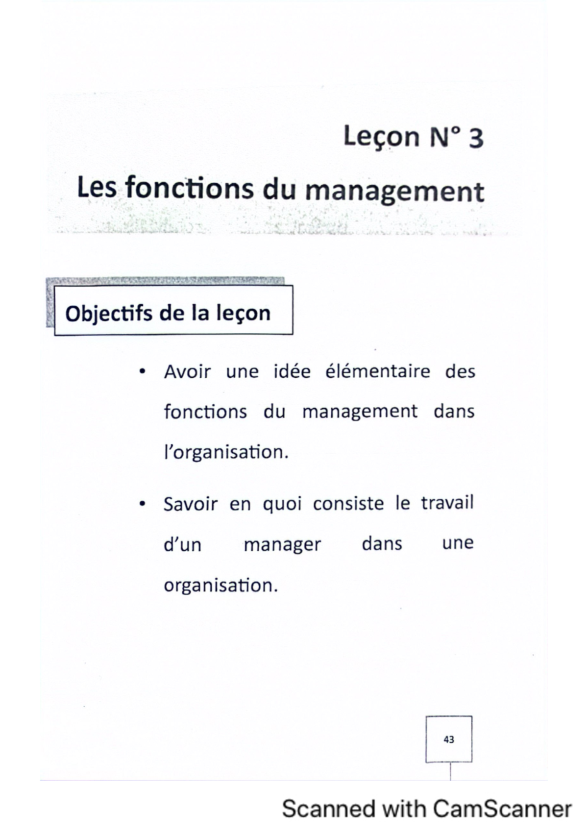 Les fonctions du management L3 - 43 Scanned with Mots clés Manager ...