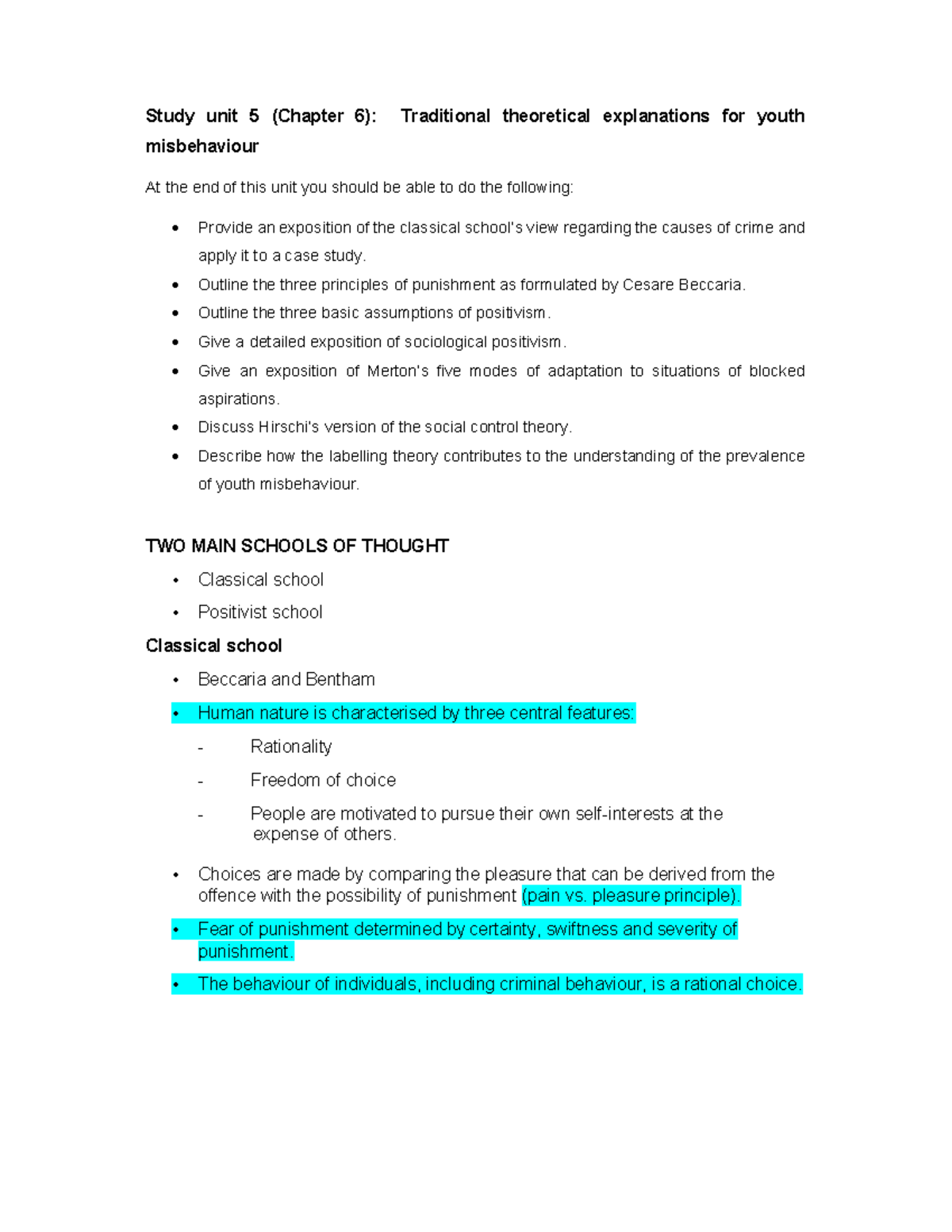 Study unit 5 (Chapter 6) - Study unit 5 (Chapter 6): Traditional ...