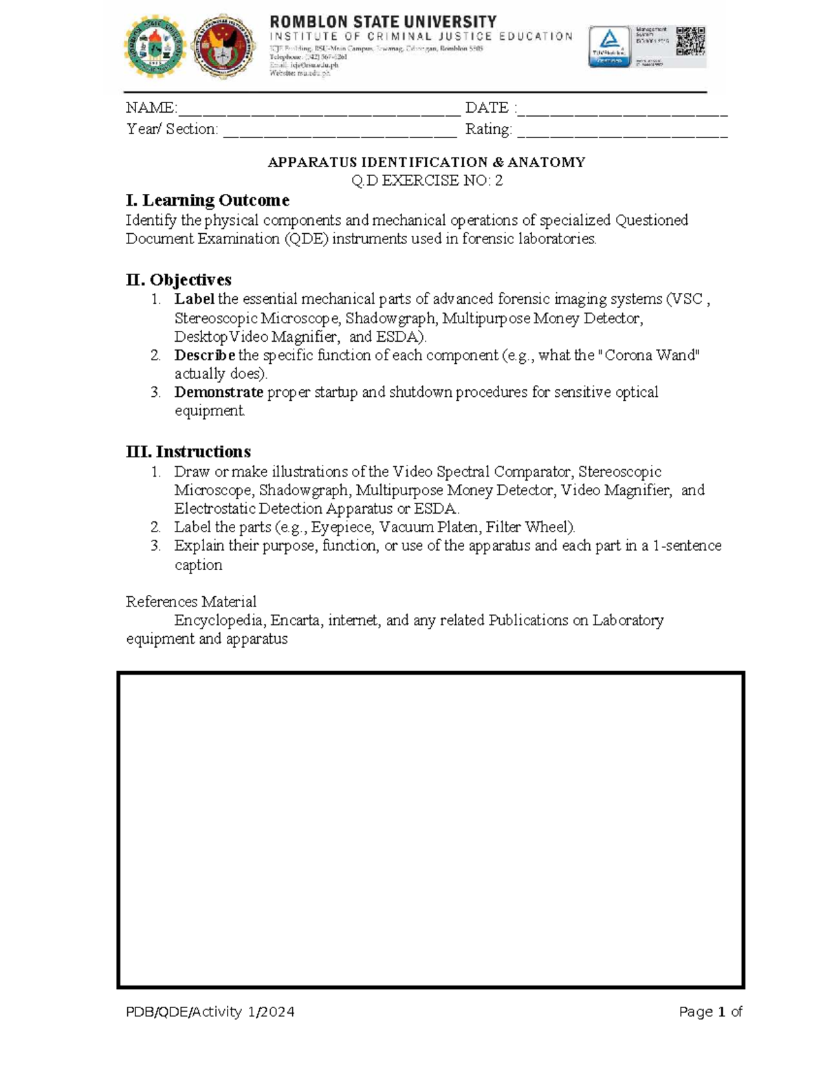 ANATOMY I: Forensic Imaging Systems & Equipment Identification - Studocu