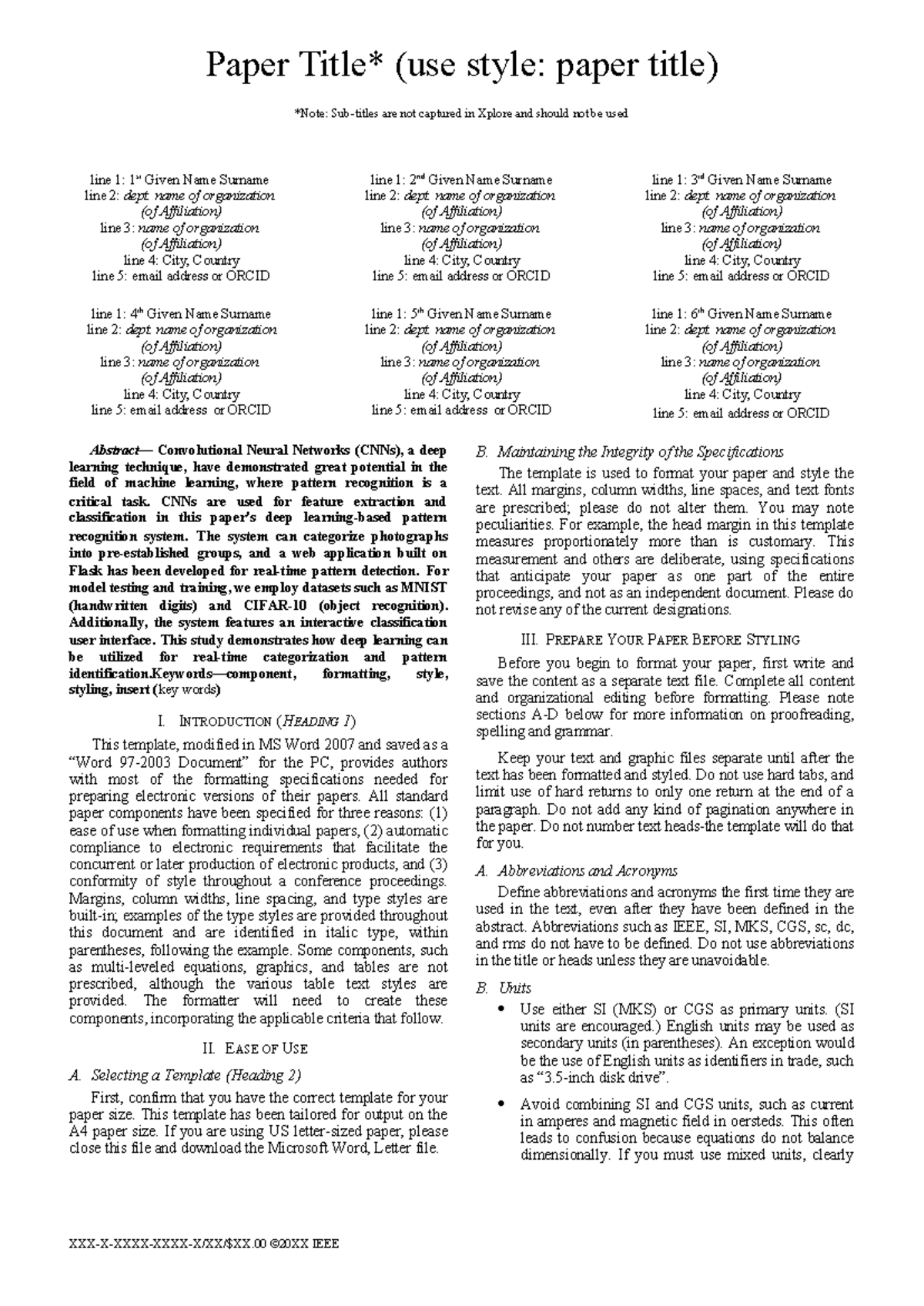 Conference Template A4: Formatting Guidelines for Papers and Authors ...
