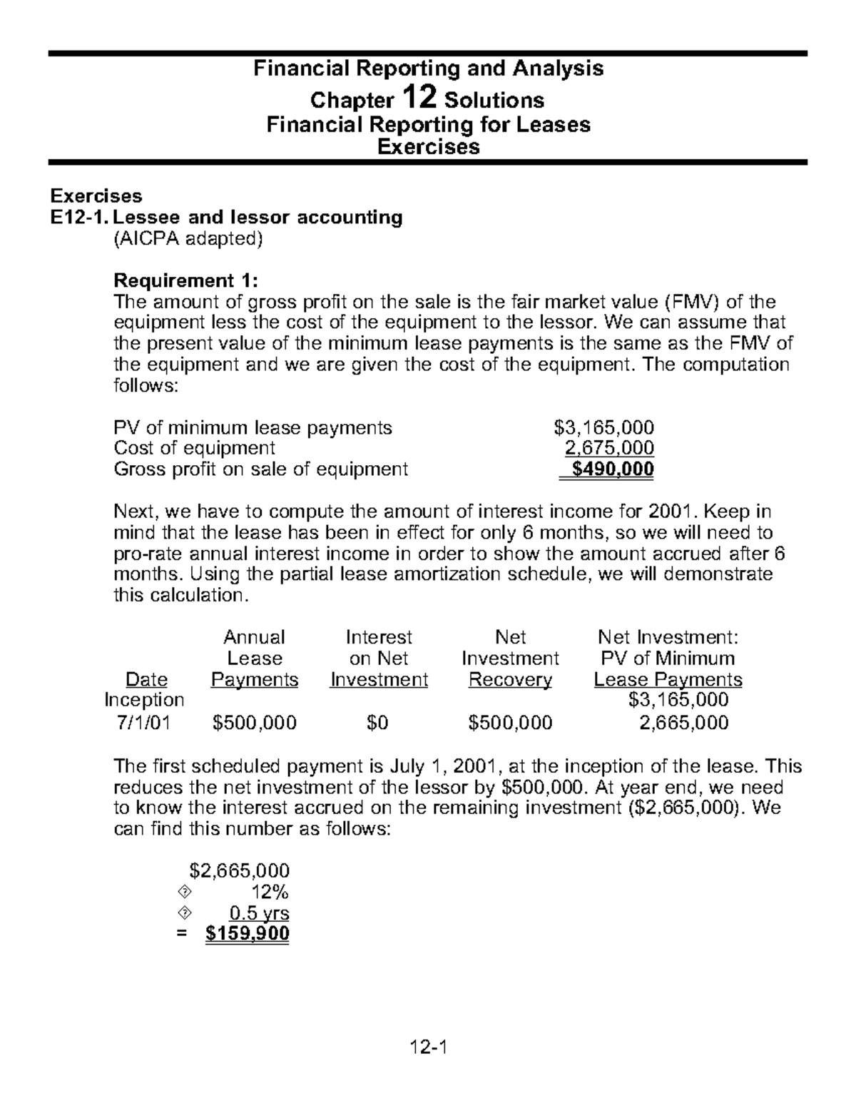 Chapter 12 Solutions for Accounting Quality - Financial Reporting (E12 ...