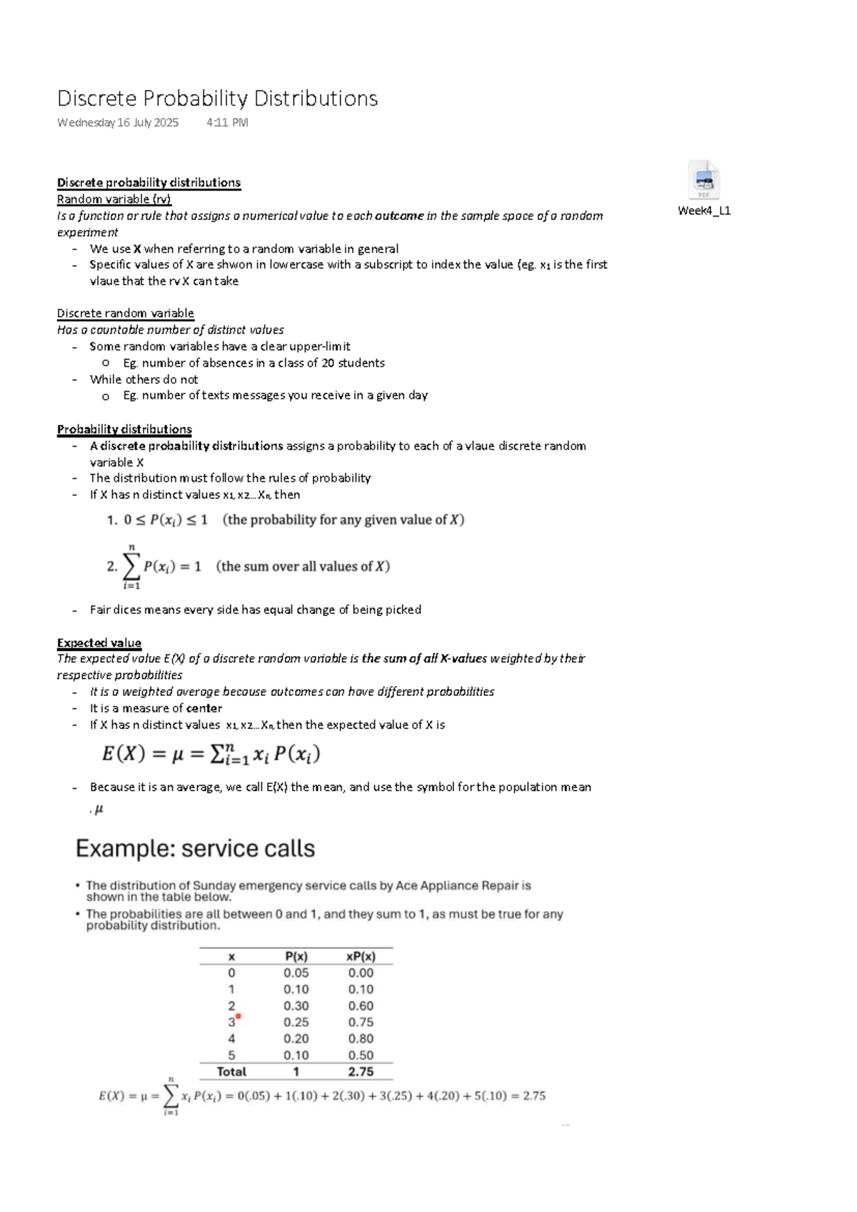 Discrete Probability Distributions QM1 Lecture 7 Notes - Studocu