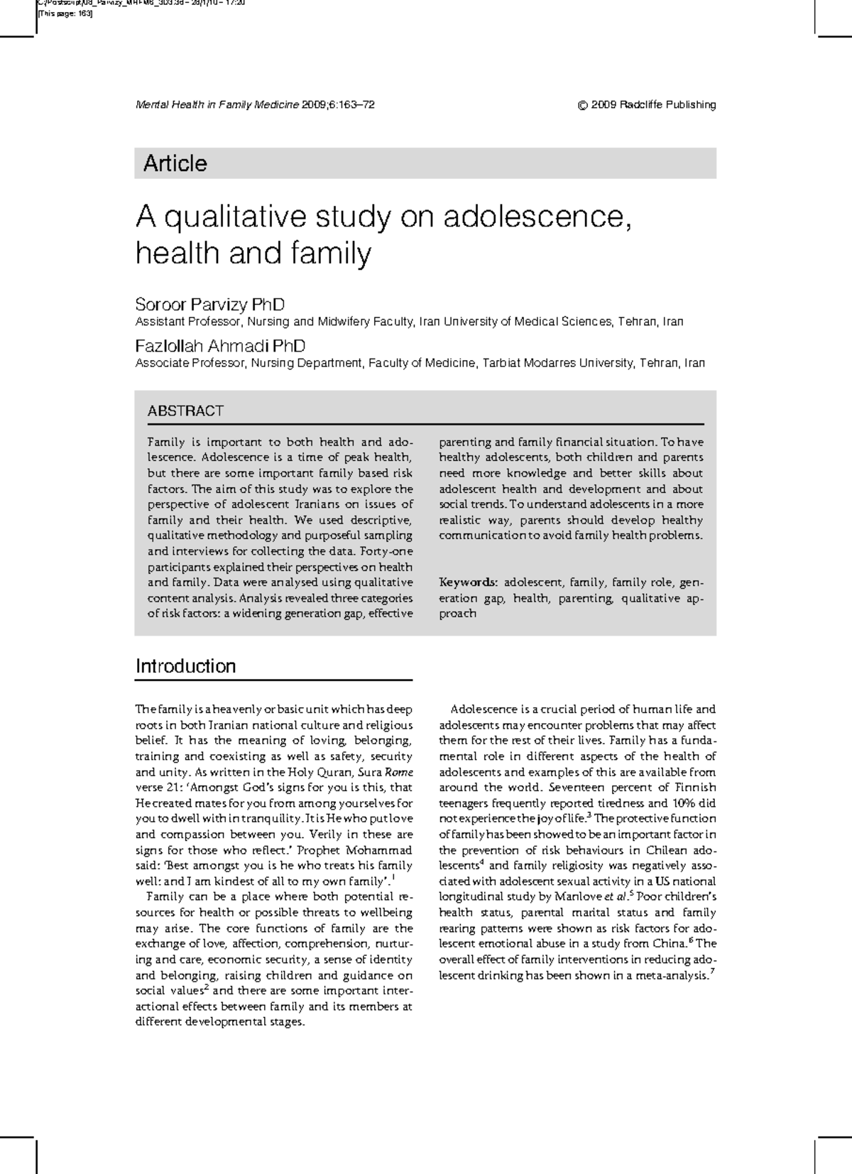 MHFM-06-163 - Article - [This page: 163] Article A qualitative study on ...