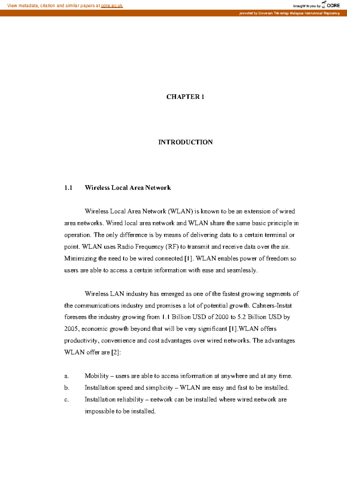 11780668 - CHAPTER 1 INTRODUCTION 1 Wireless Local Area Network ...