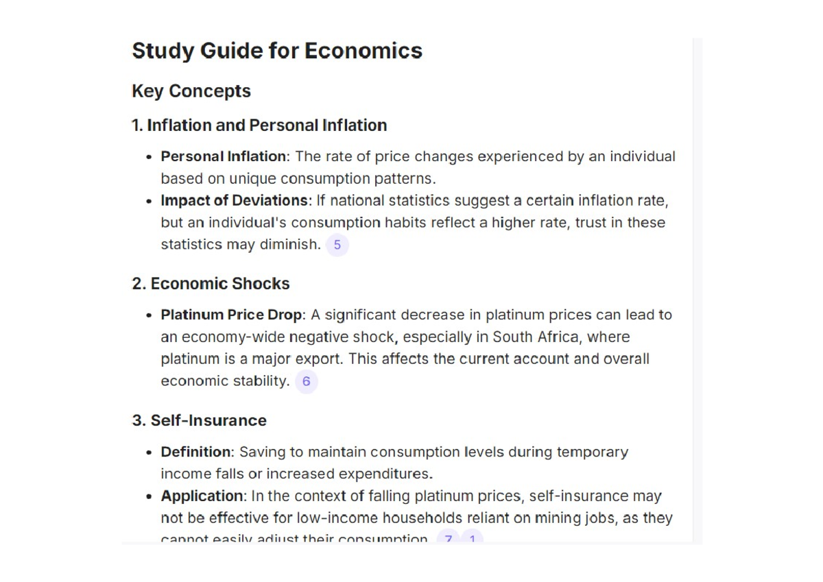 Macroeconomics I - Summary of Key Concepts on Inflation & Economic ...