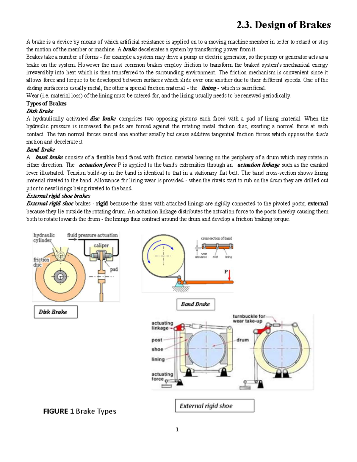 Brake Design Notes 2023: Understanding Types and Analysis Techniques ...