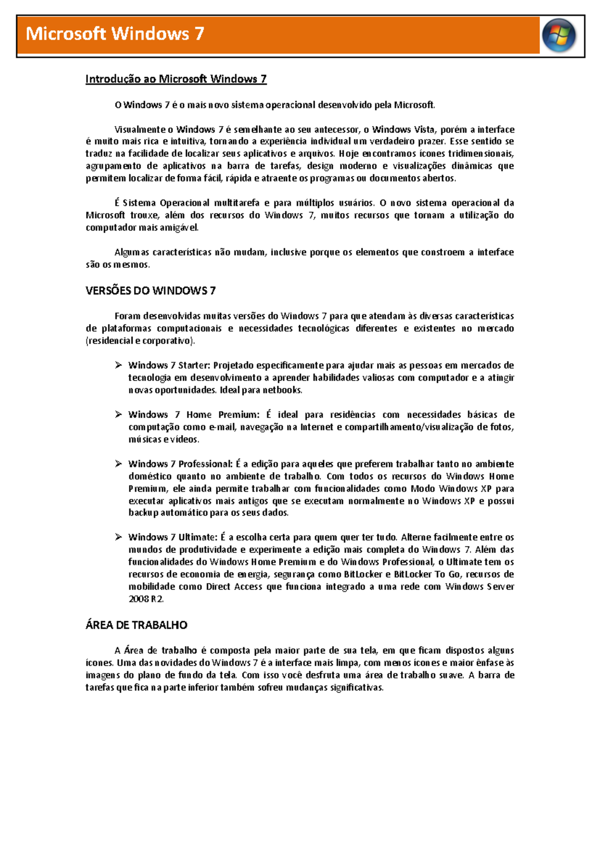 Windows 7 - Manual Completo e Introdução ao Sistema Operacional - Studocu