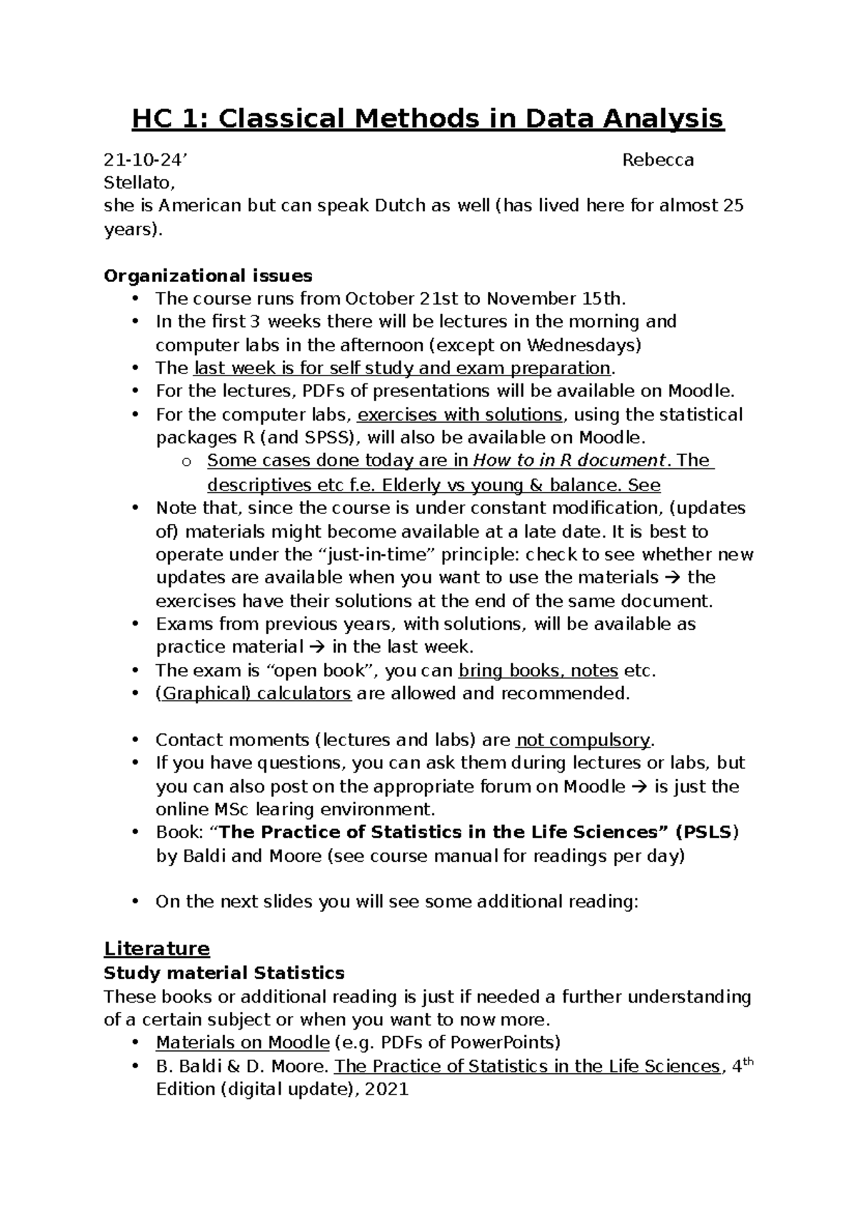 HC1: Classical Methods in Data Analysis - Course Overview & Case ...