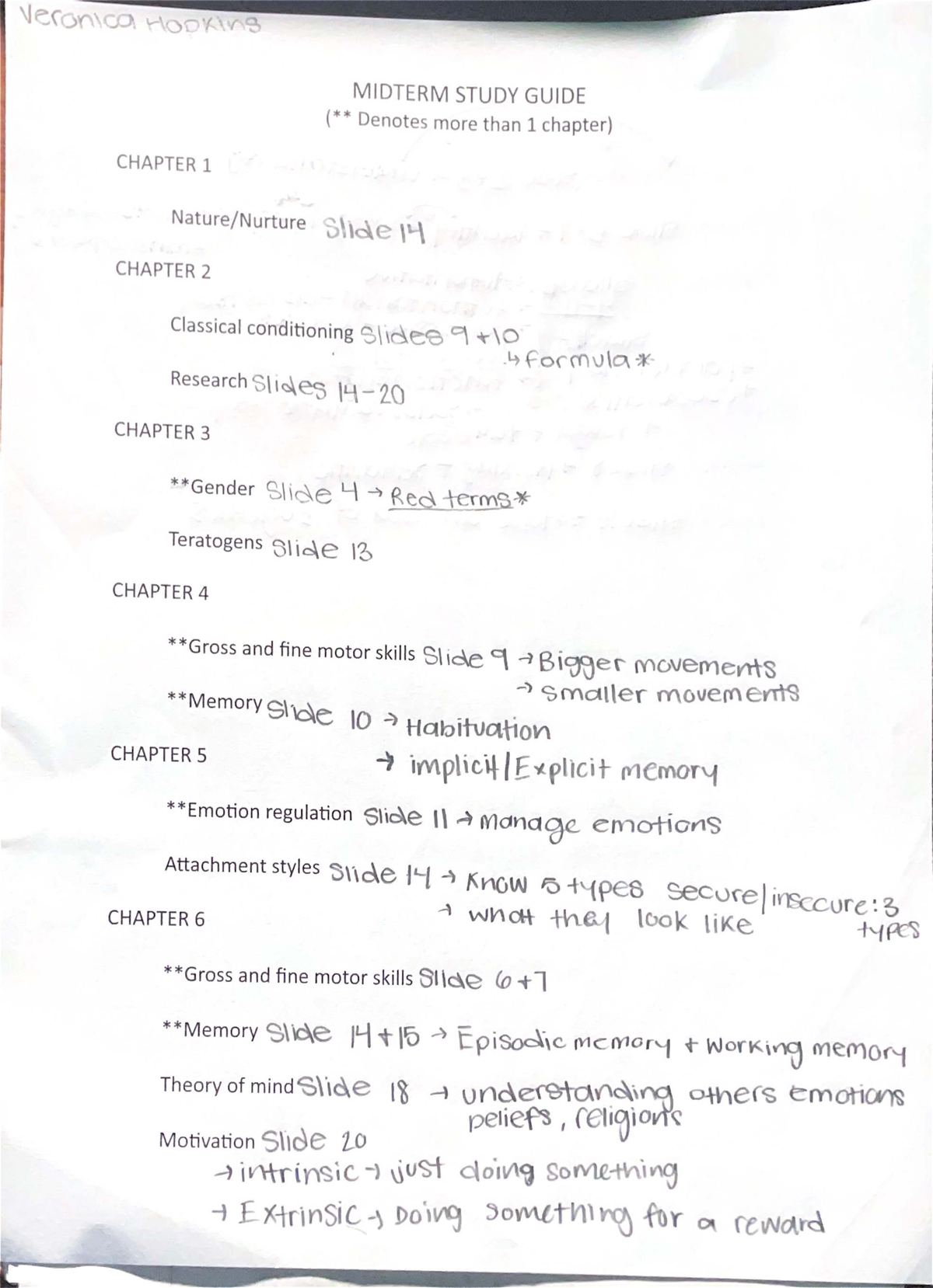 PSY 101 MIDTERM STUDY GUIDE: Key Concepts & Chapter Highlights - Studocu