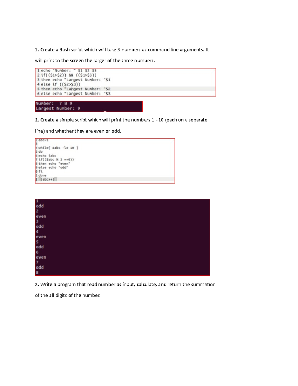 Os11 - operating systems - Create a Bash script which will take 3 ...