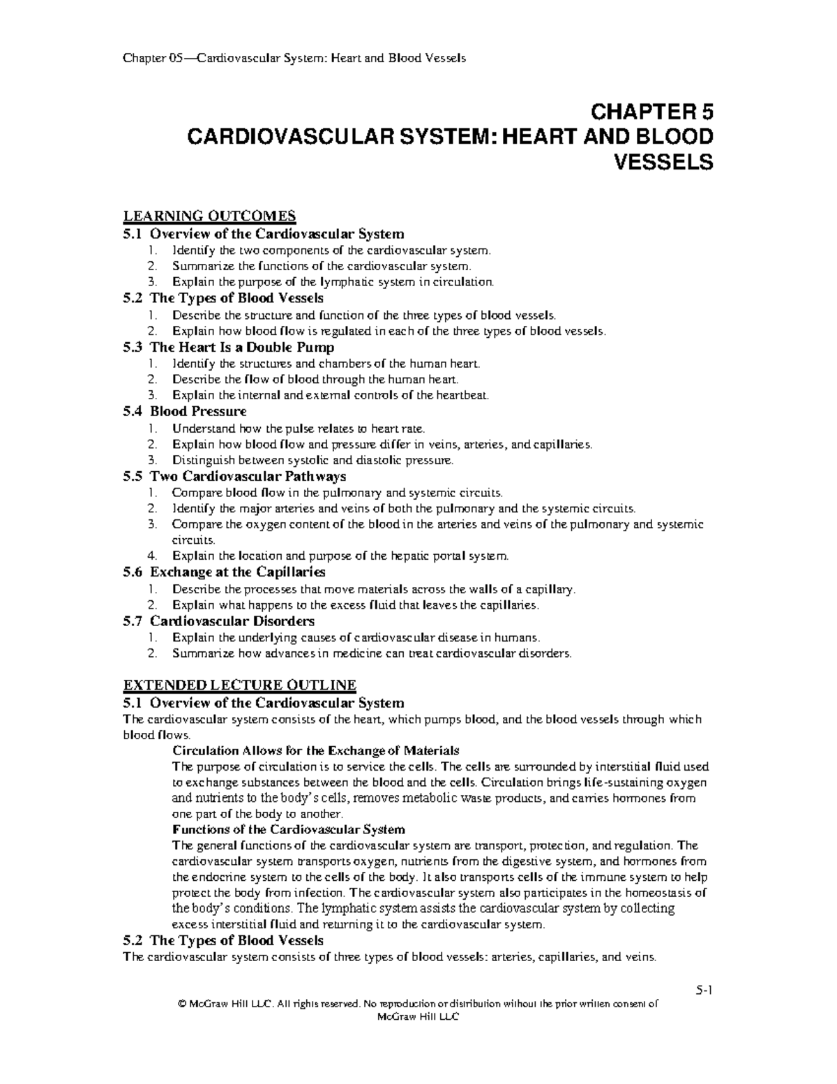 Chapter 05: Overview of the Cardiovascular System - Heart & Vessels ...