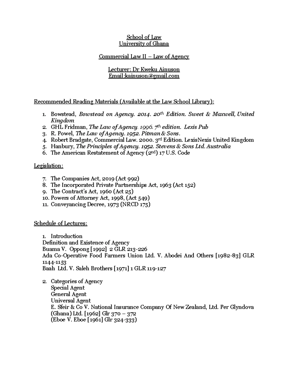 FLAW 431: Intellectual Property Law Course Outline & Reading List - Studocu