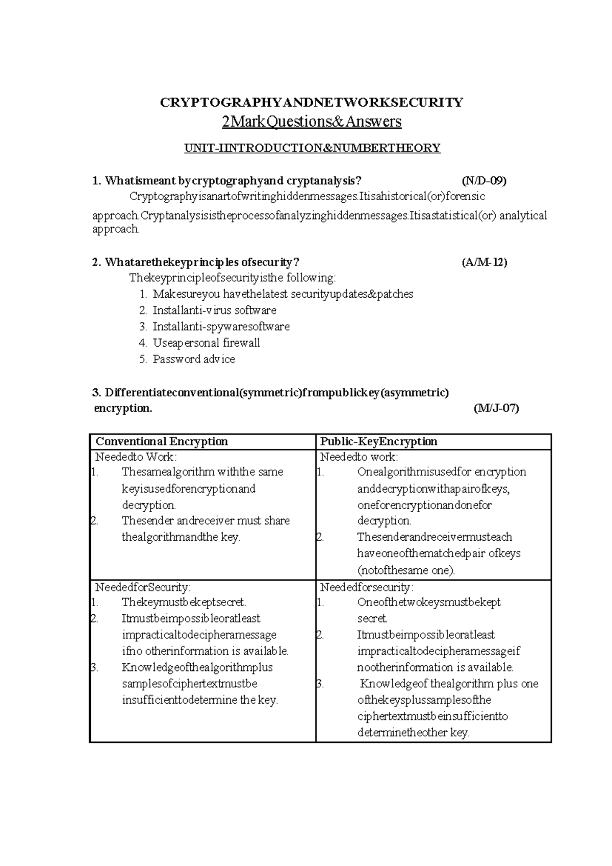 CNS 2 Marks - Overview of Cryptography and Network Security Concepts ...